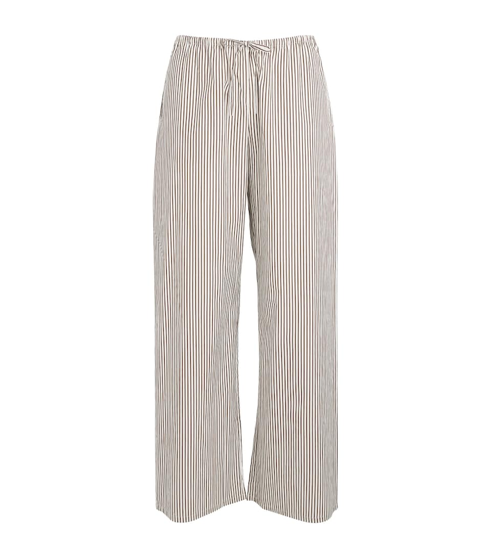 Suzie Kondi Womens Cotton Stripe Pan Trousers Truffle Stripe