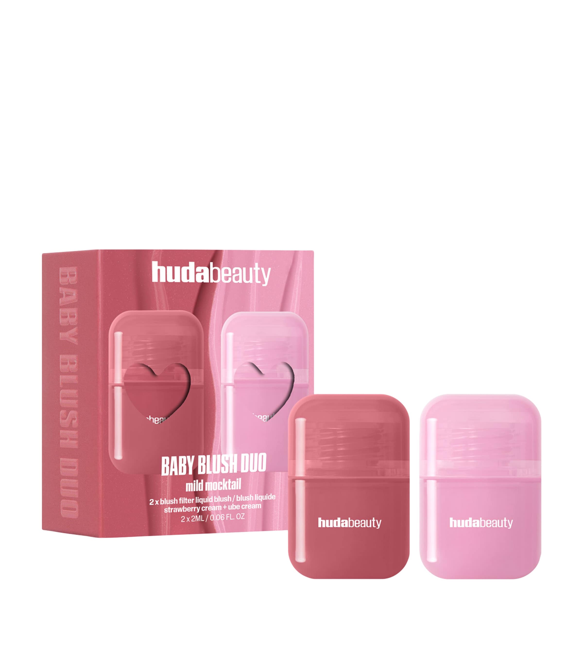 Huda Beauty Baby Blush Mild Mocktail Duo Kit Strbrry Crm & Ub Crm