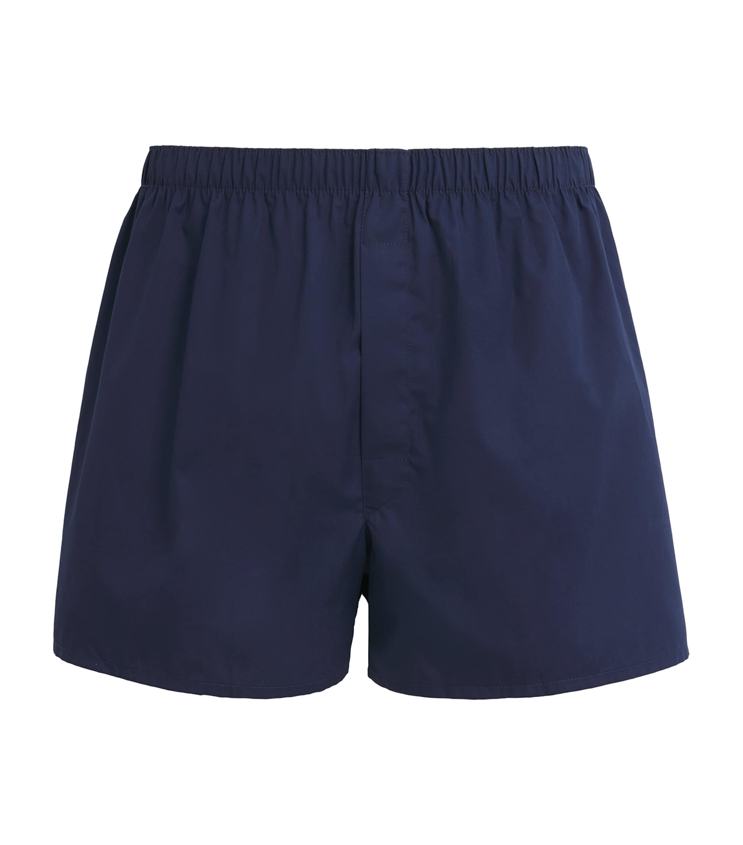Sunspel Mens Cotton Classic Boxer Shorts Buaa Navy