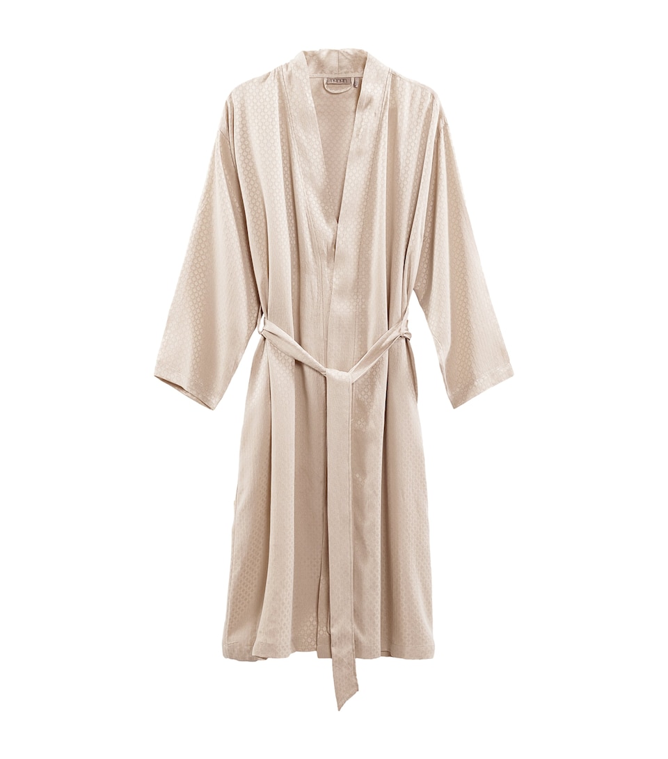 Hamam Cotton Astra Jacquard Robe Bone