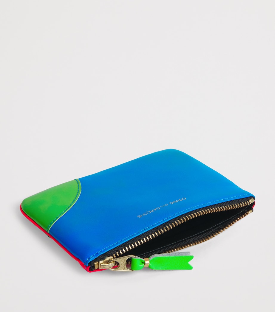 Small Leather Super Fluo Pouch ORANGE/BLUE Image 4