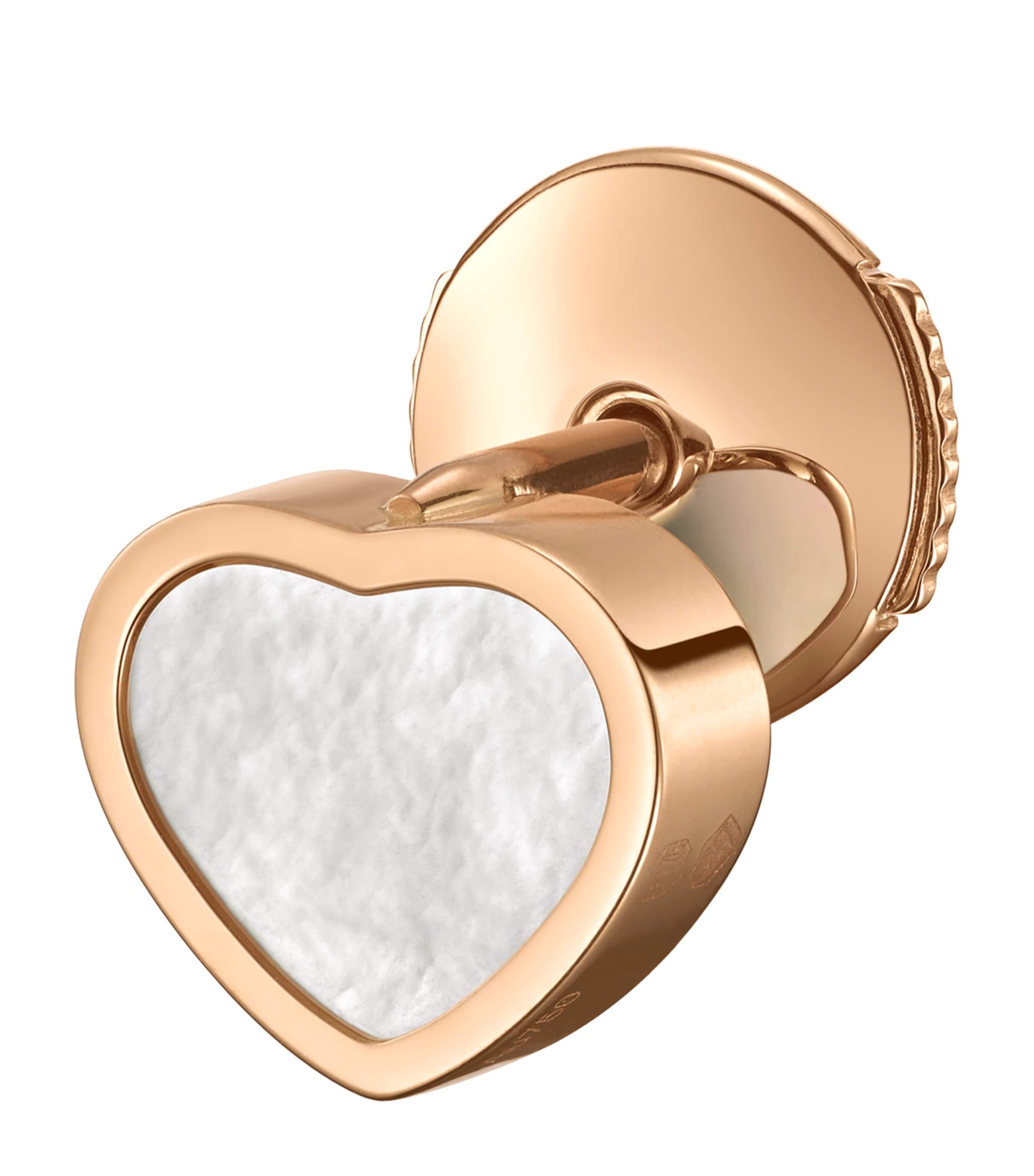 Chopard Rose Gold And Mother-of-pearl My Happy Hearts Single Earring In Rose Gold