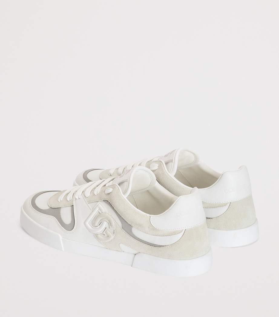Dolce&Gabbana Leather-Panelled Logo Sneakers Bianco/ghiacci Image 3