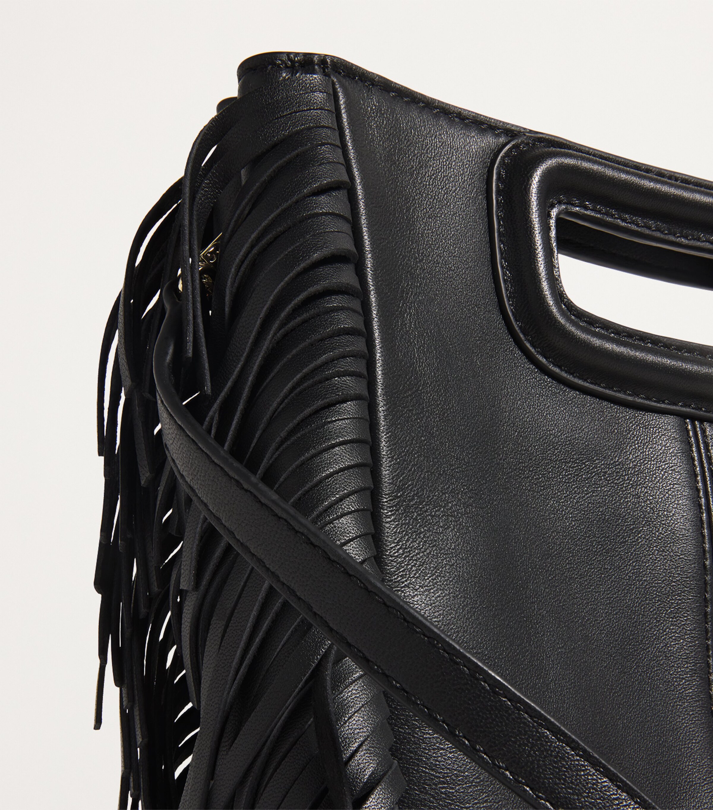 Maje Leather M Top-Handle Bag Black Image 4