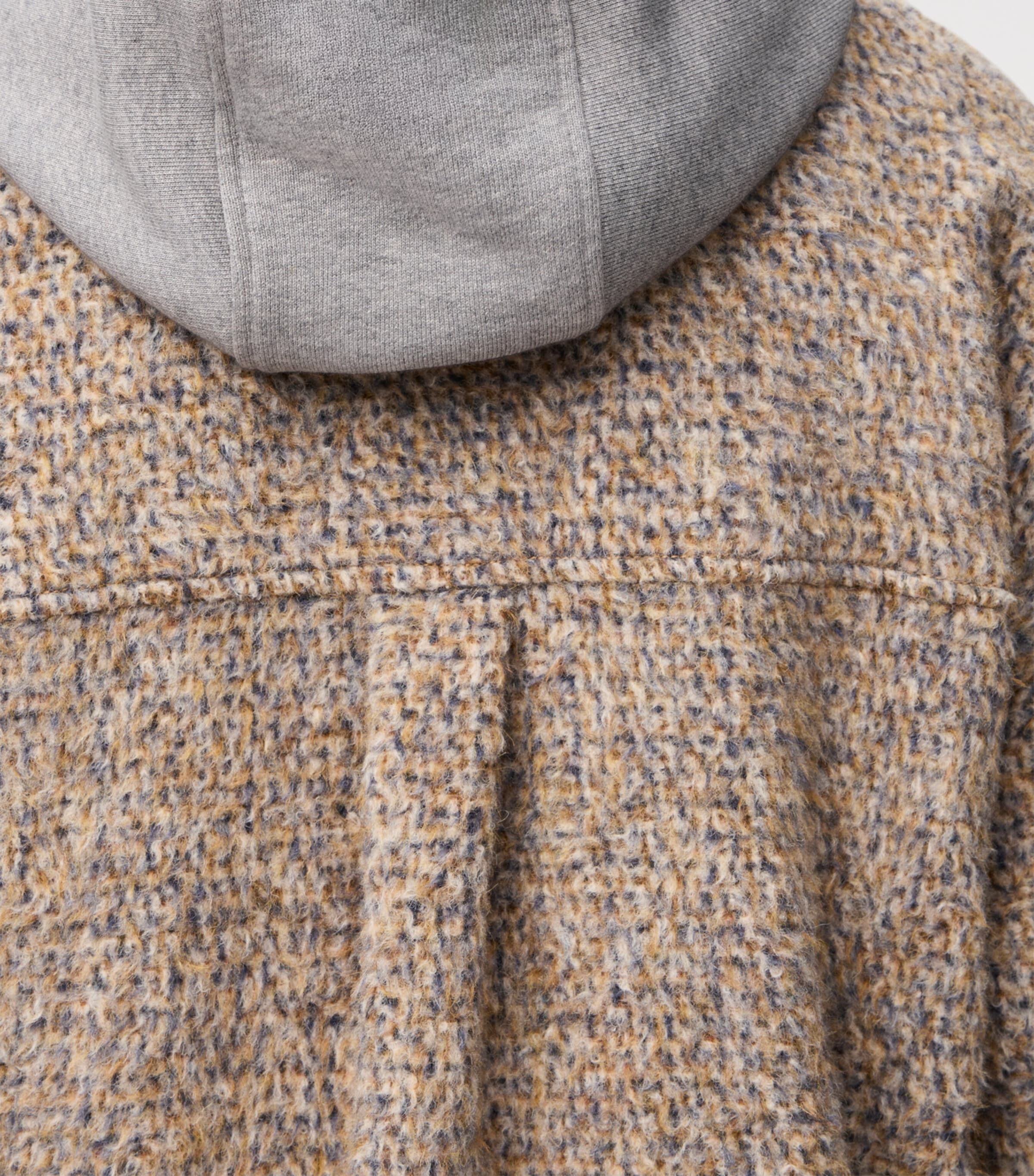 Wool-Blend Micro-Check Overshirt BEIGE/BLUE MELANGE Image 5