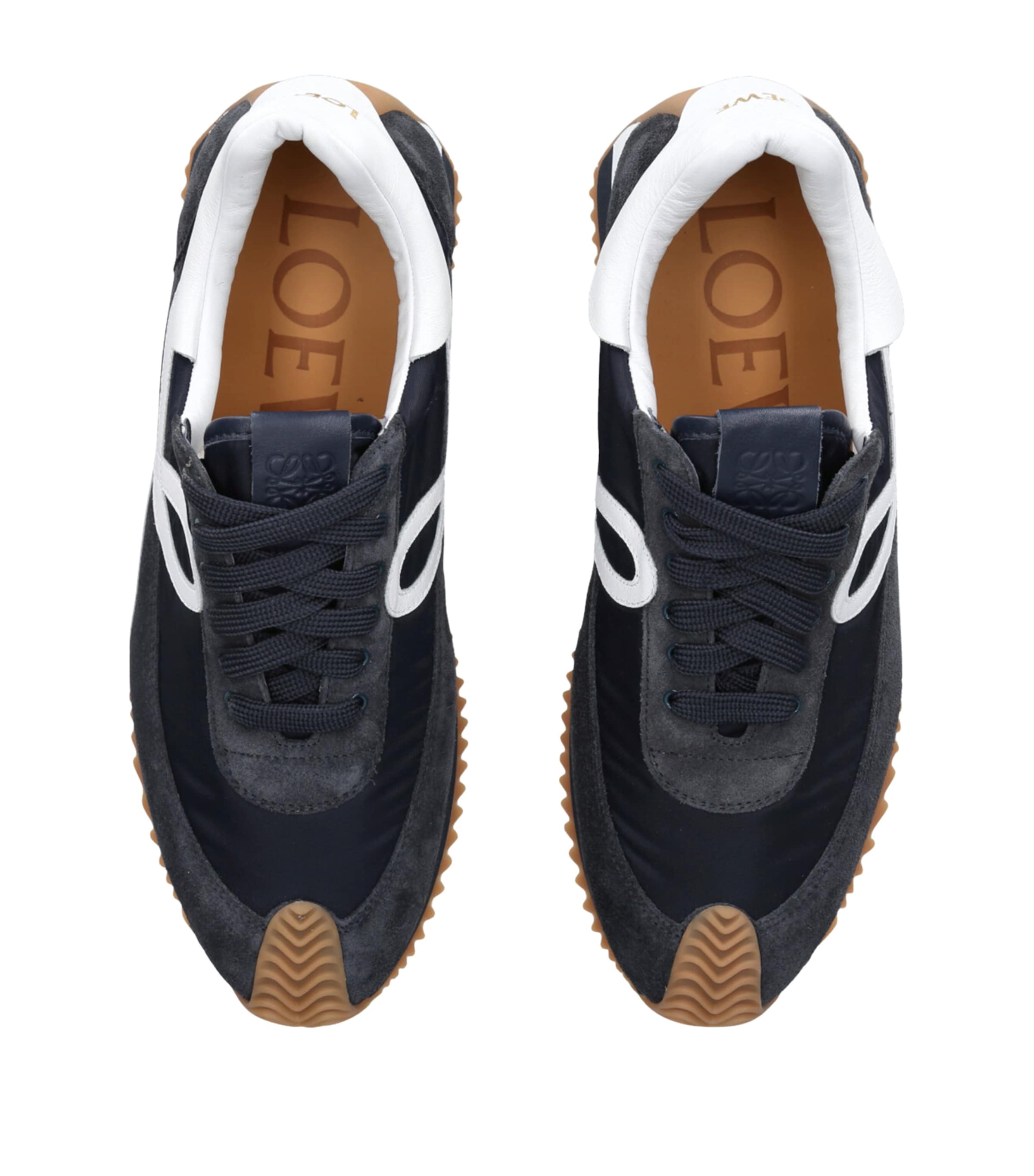 Suede-Panel Flow Runner Sneakers BLUE/DARK Image 4