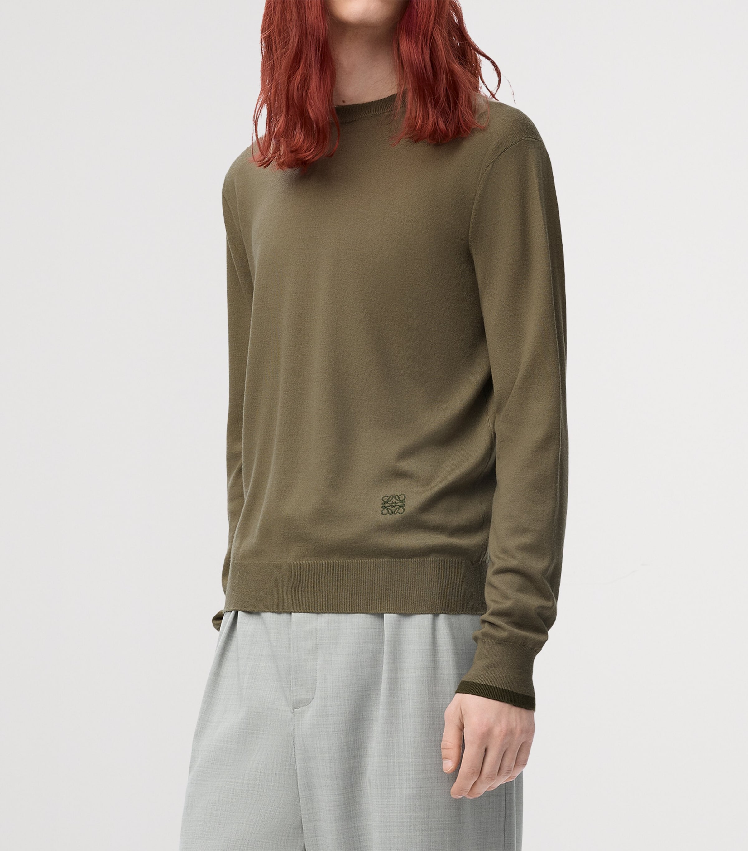 Wool Anagram Sweater GREEN/KHAKI GREEN Image 3