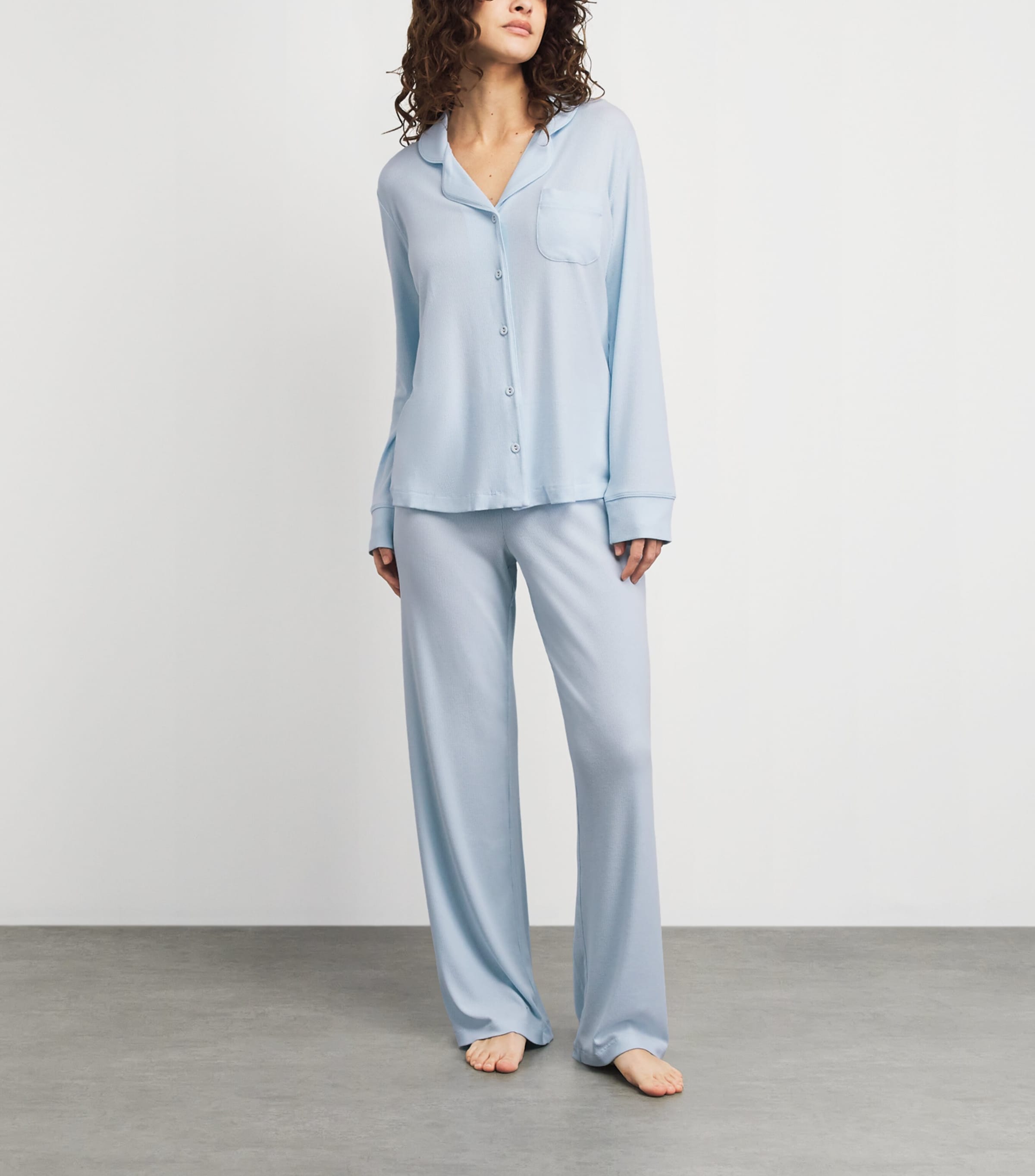 Skims Womens Soft Lounge Pyjama Set Baby Blue Image 2
