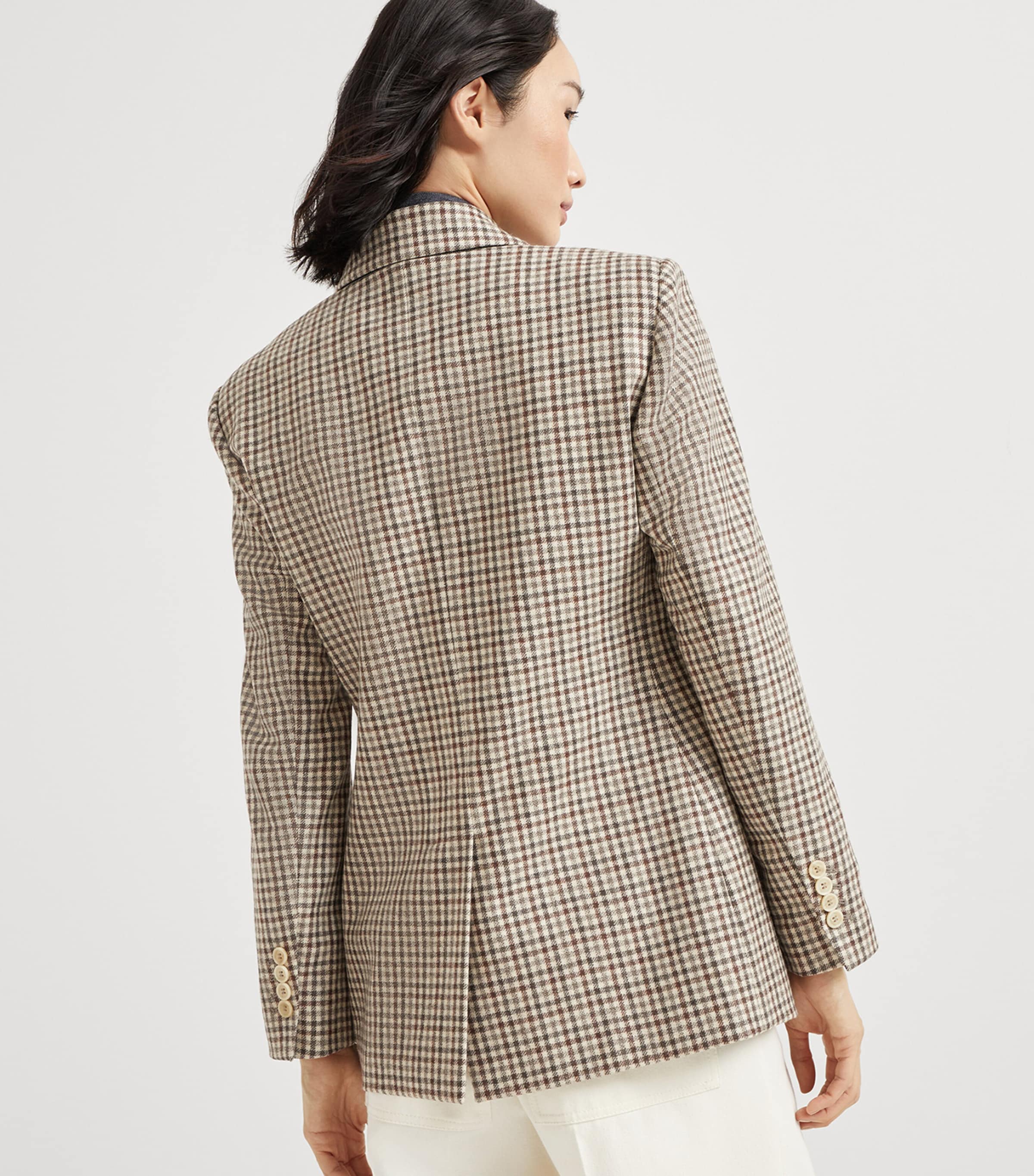 Virgin Wool Flannel Check Blazer C001 Image 3
