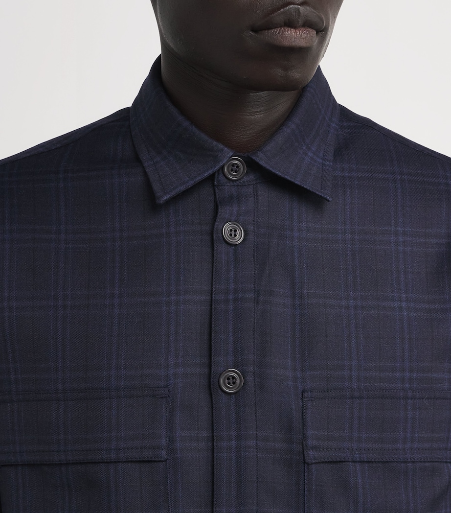 Virgin Wool Overshirt 013 BLUE Image 6