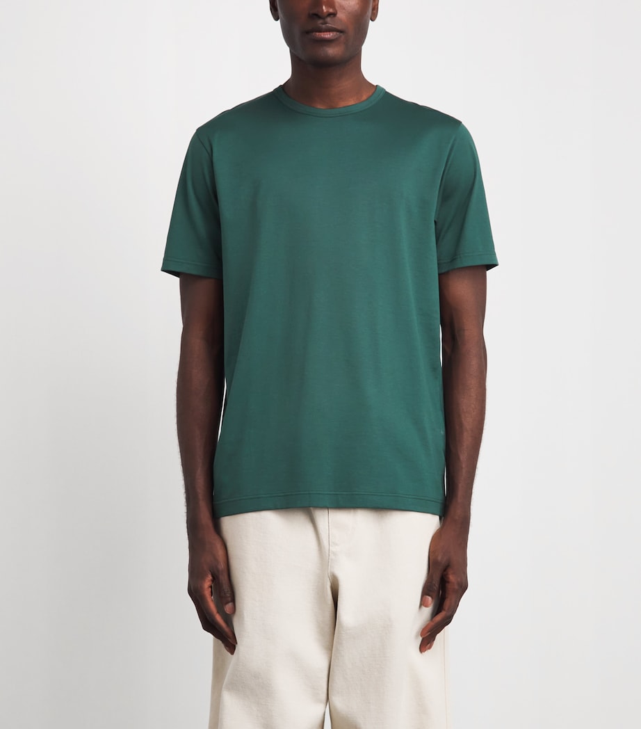 Sunspel Mens Supima Cotton Classic T-Shirt Gnjd Forest Image 4