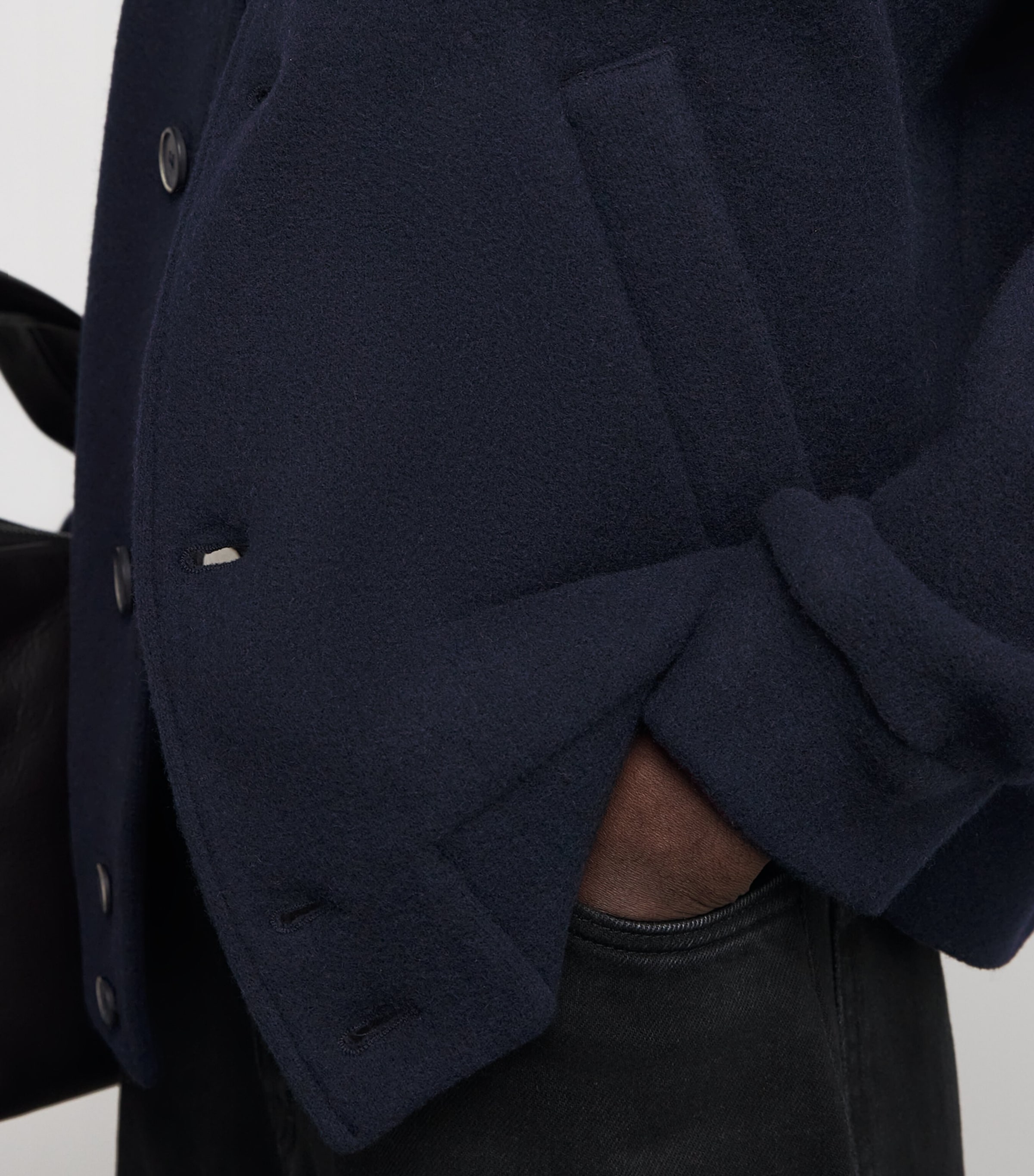 Barena Mens Wool-Blend Windbreaker Jacket Navy Image 3