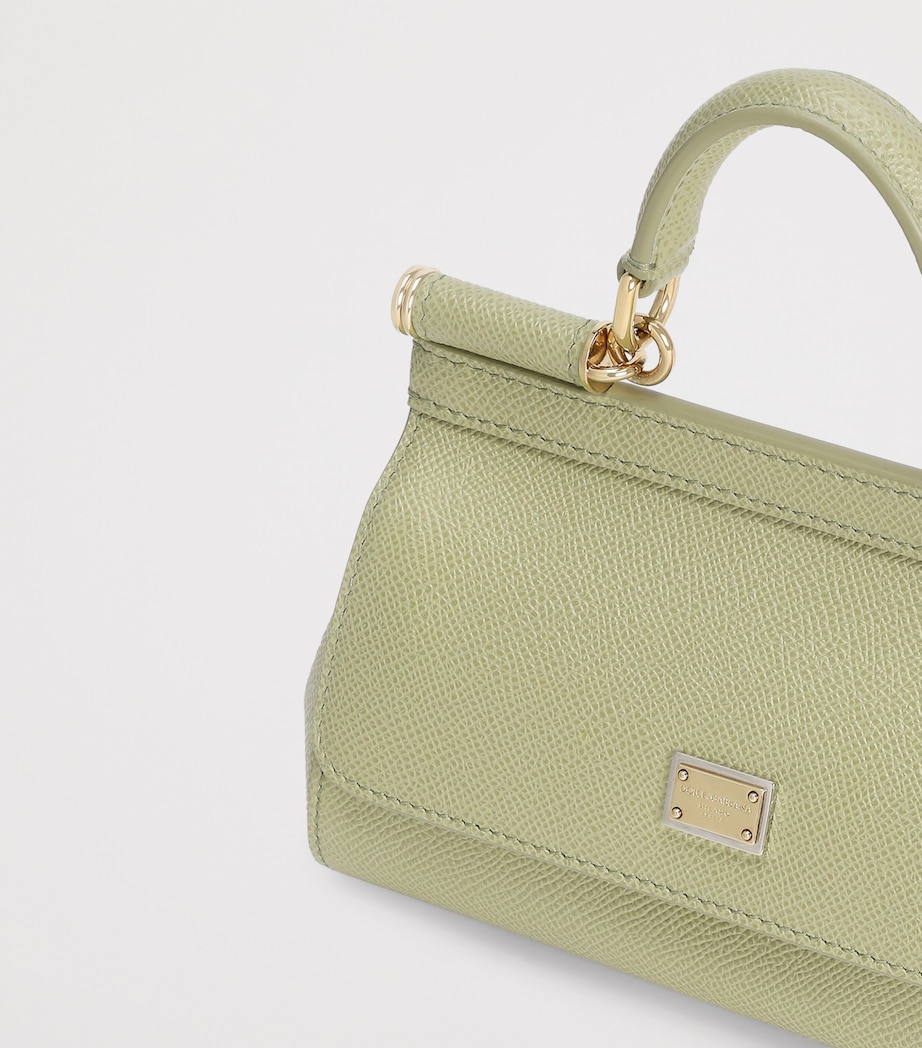 Small Leather Sicily Top-Handle Bag 80527-SAGE GREE Image 5