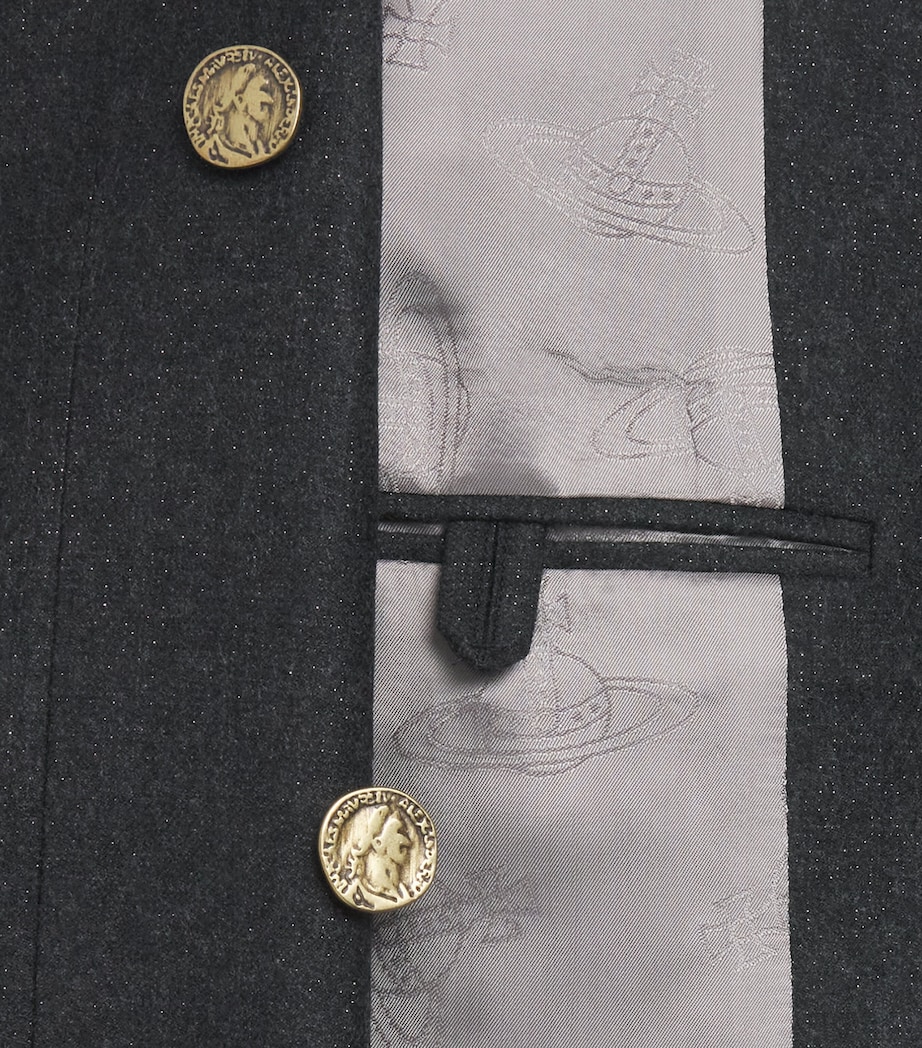 Virgin Wool-Blend Captain Blazer P403 CHARCOAL Image 5