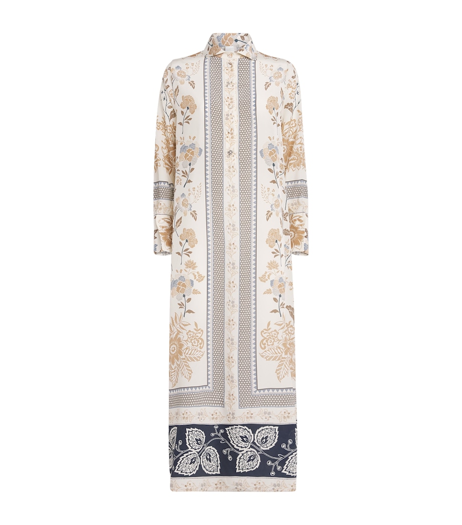 Silk Floral Kaftan Maxi Dress SABBIA Image 1