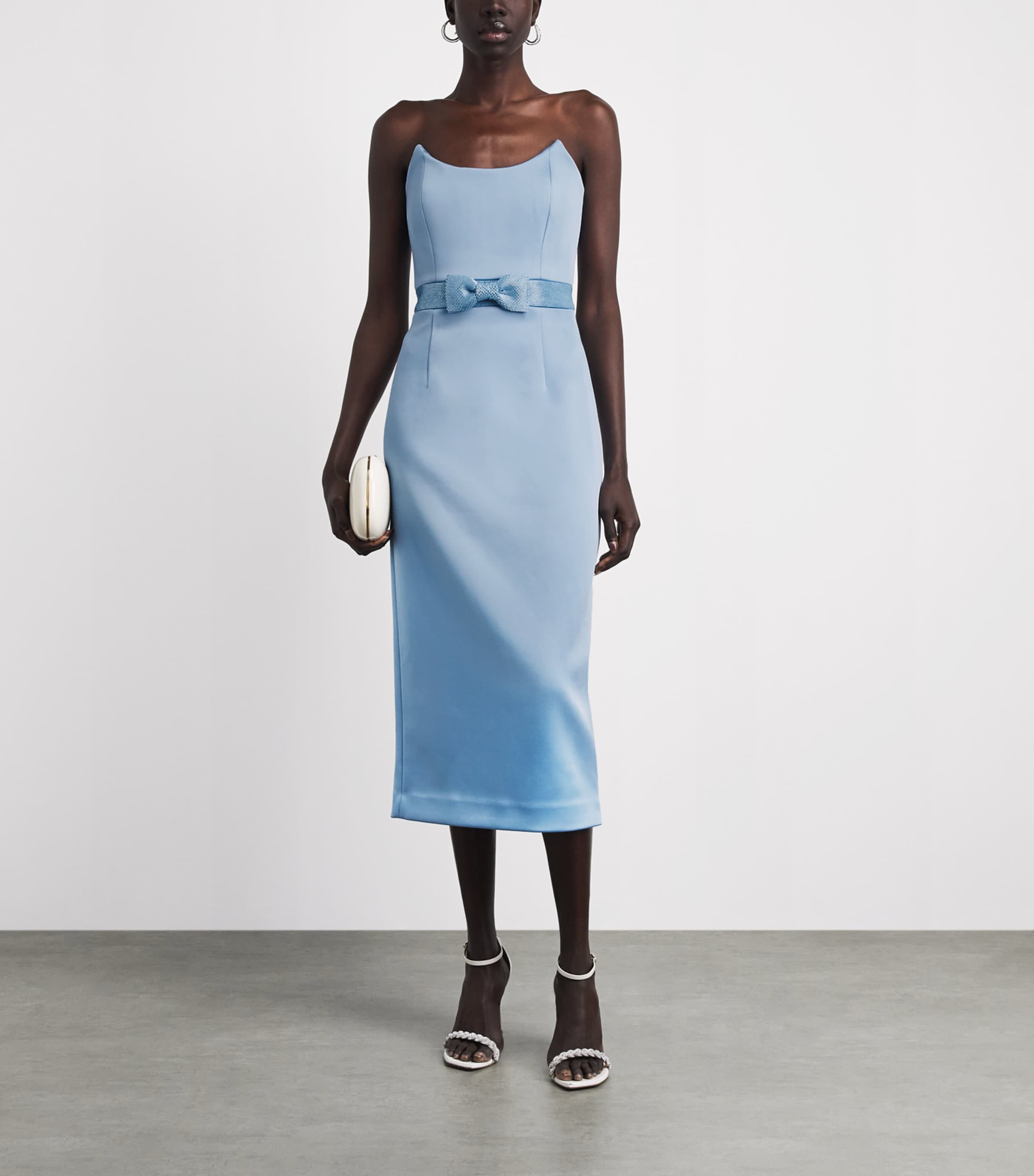 Rebecca Vallance Womens Kai Midi Dress Pale Blue Image 2
