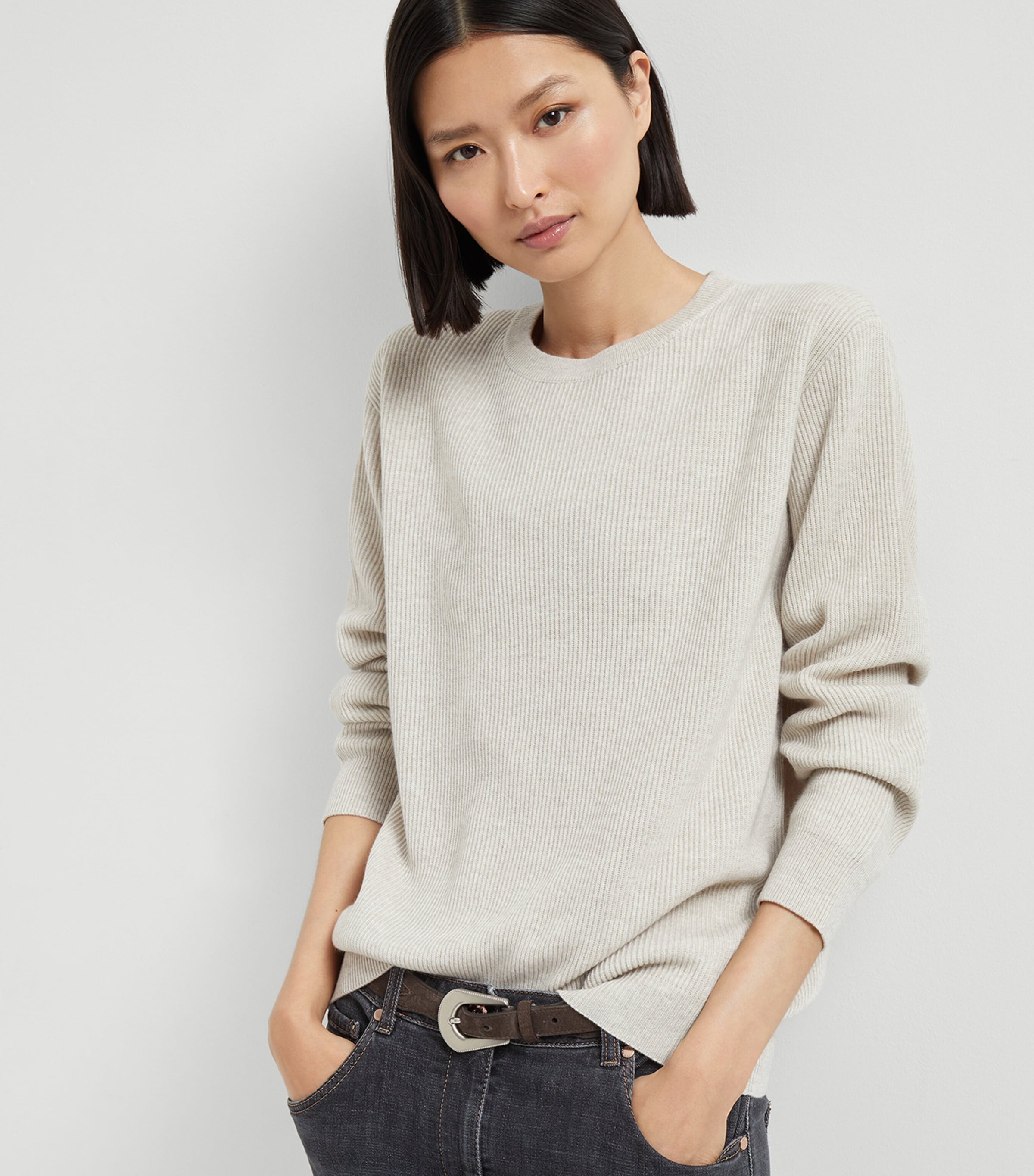 Brunello Cucinelli Womens Cashmere English Rib Knit Sweater Image 5