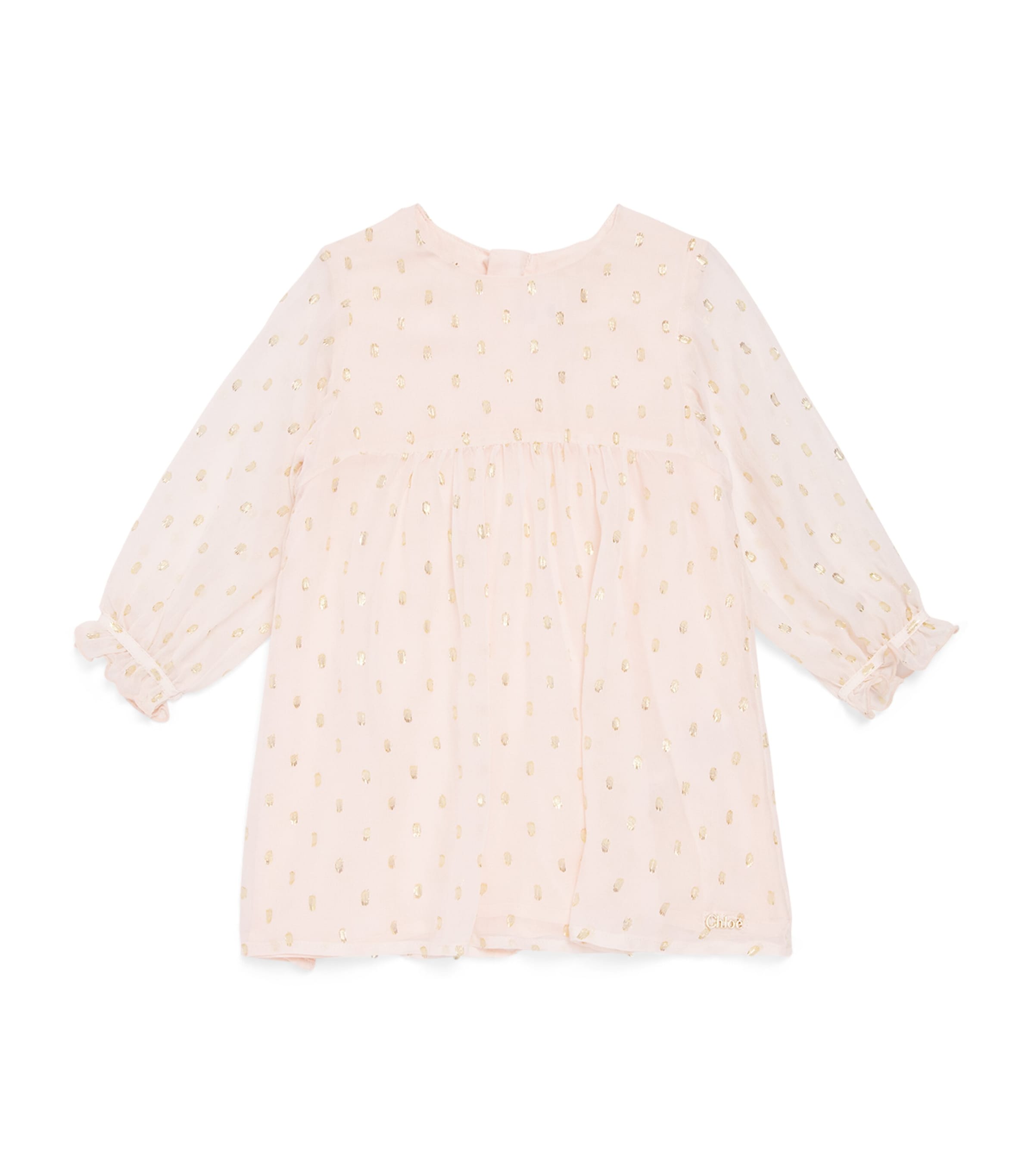 Chloé Silk Metallic Ceremony Dress In Neutral