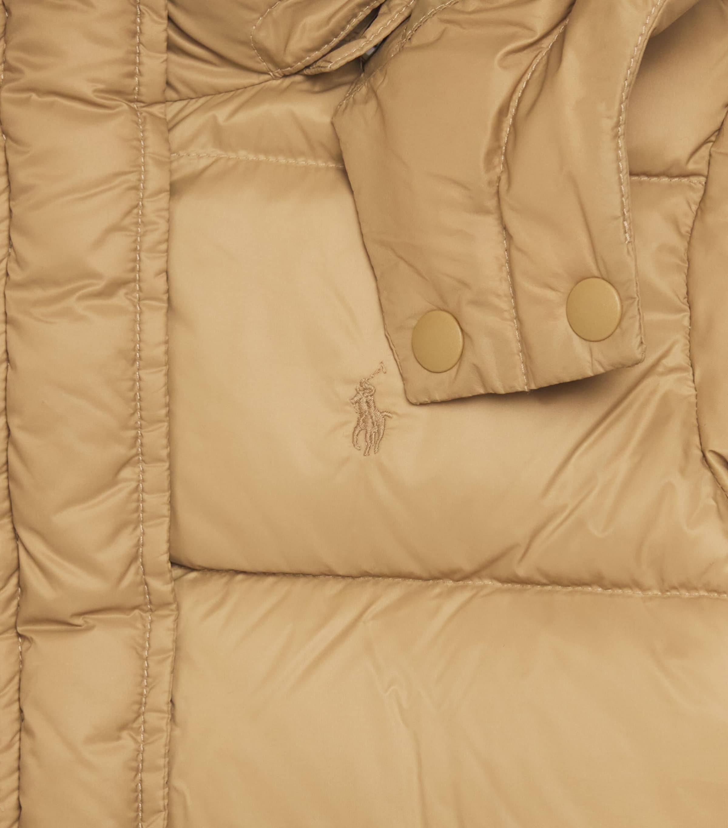 Ralph Lauren Kids Down Quilted Puffer Jacket (7-14 Years) Camel Image 3