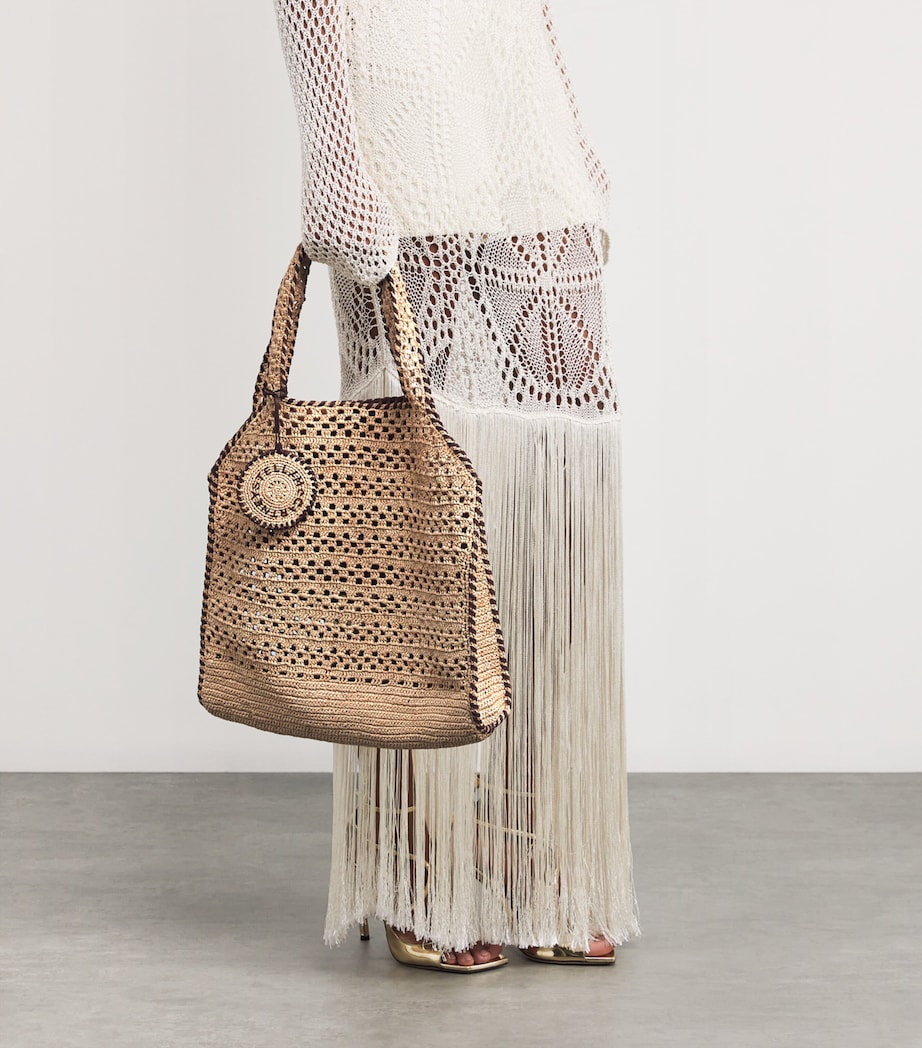 Raffia Baby Bella Tote Bag 9370 NATURAL/TAN Image 5