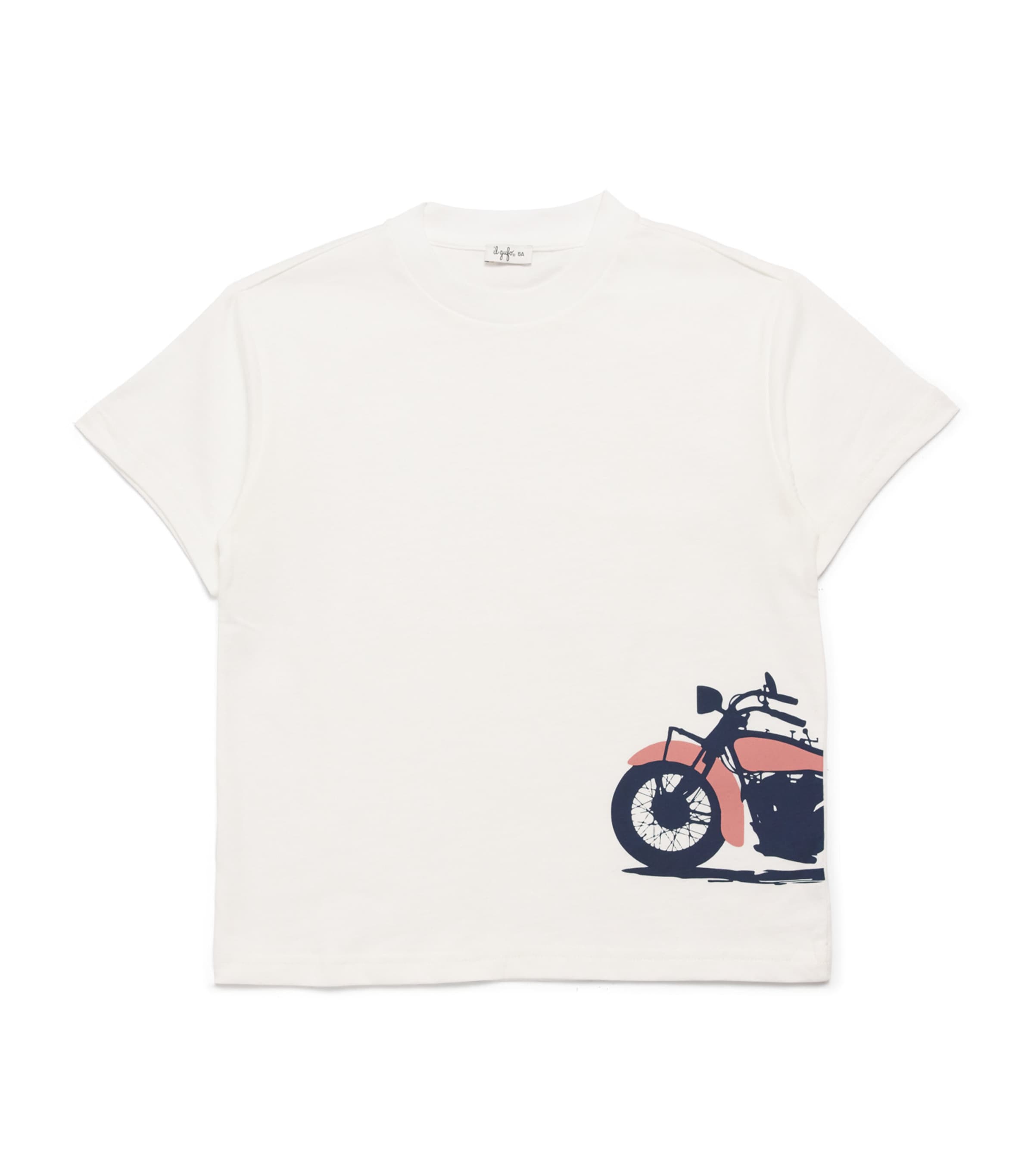 Il Gufo Cotton Motorcycle T-Shirt (2-12 Years) Milk/blue Image 1