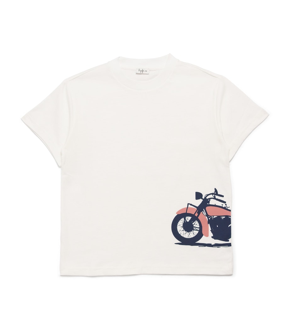 Cotton Motorcycle T-Shirt (2-12 Years) 1049 MILK/BLUE Image 1