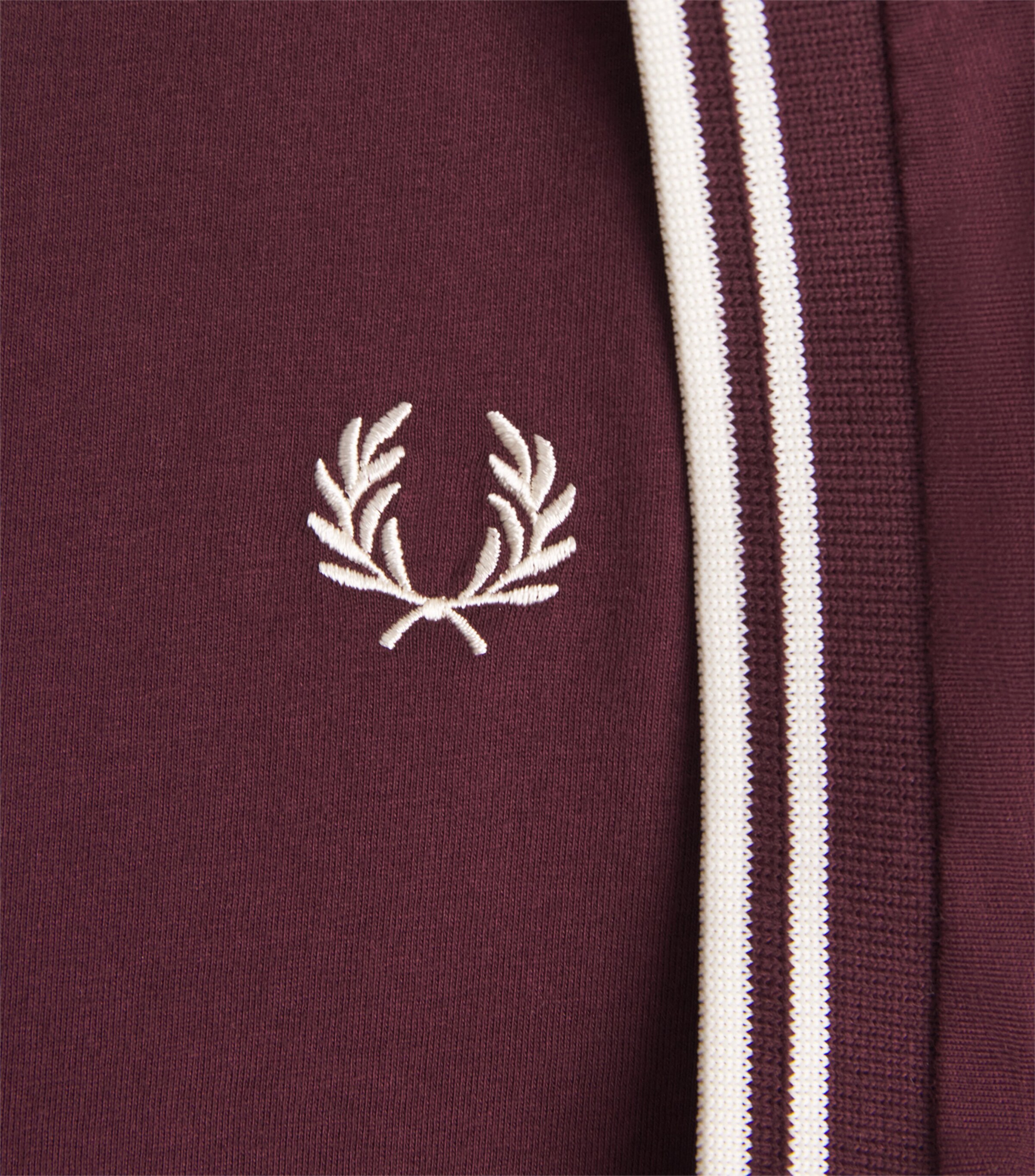 Fred Perry Mens Cotton Twin Tipped T-Shirt Oxblood / Ecru Image 6