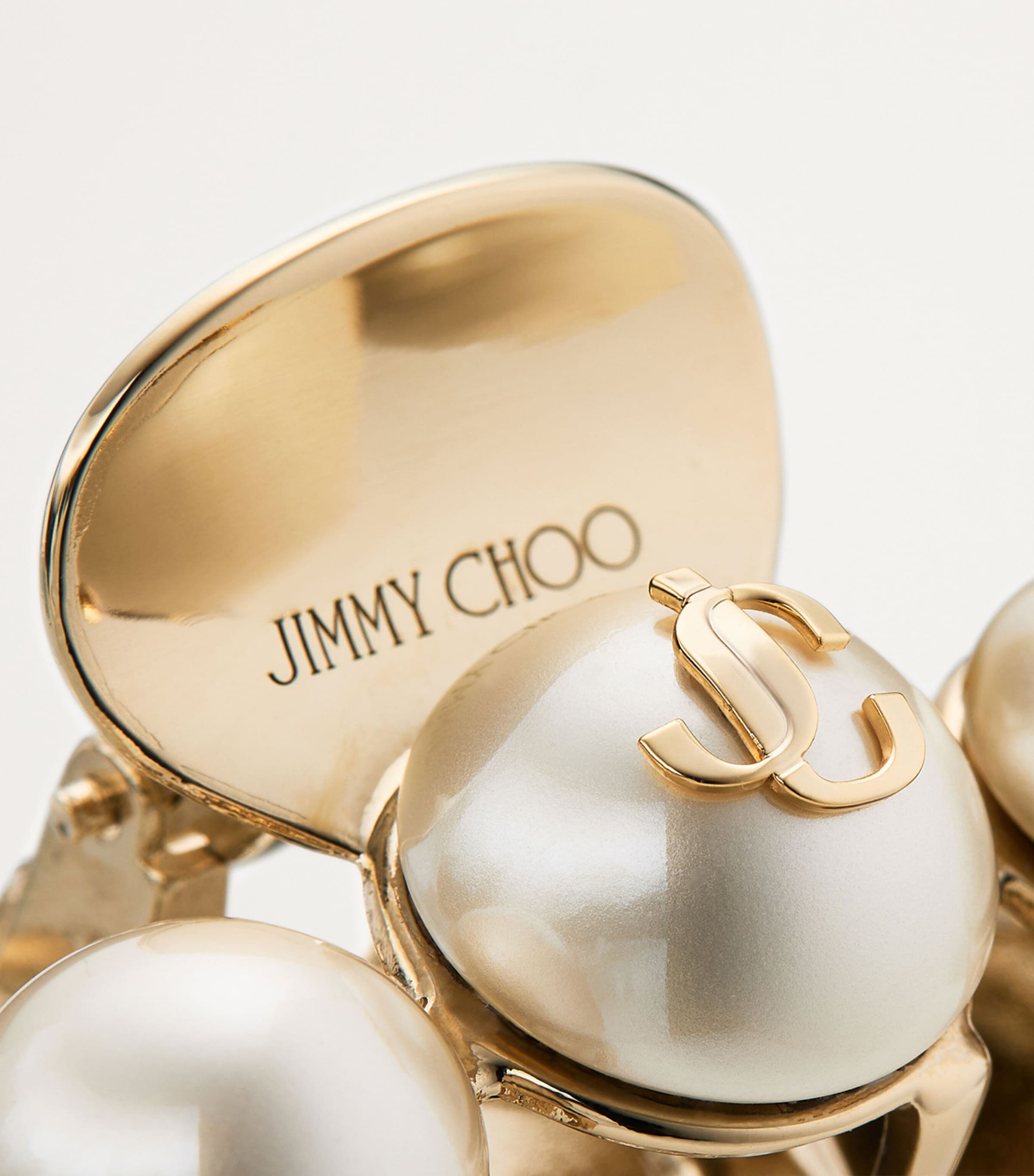 Crystal-Embellished Claw Hair Clip WHITE/GOLD Image 3