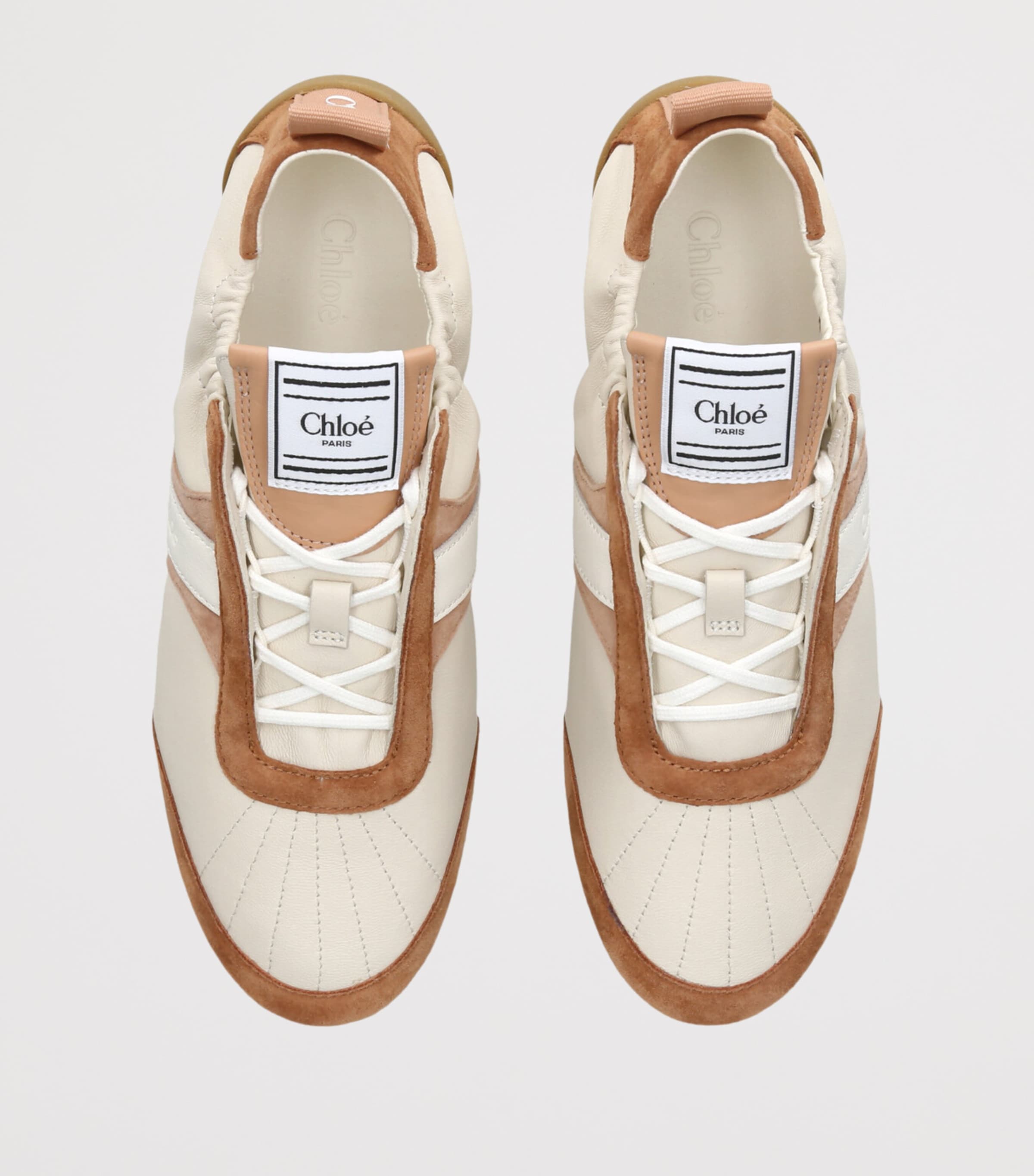 Chloé Leather-Suede Kick Sneakers Brown/oth Image 6
