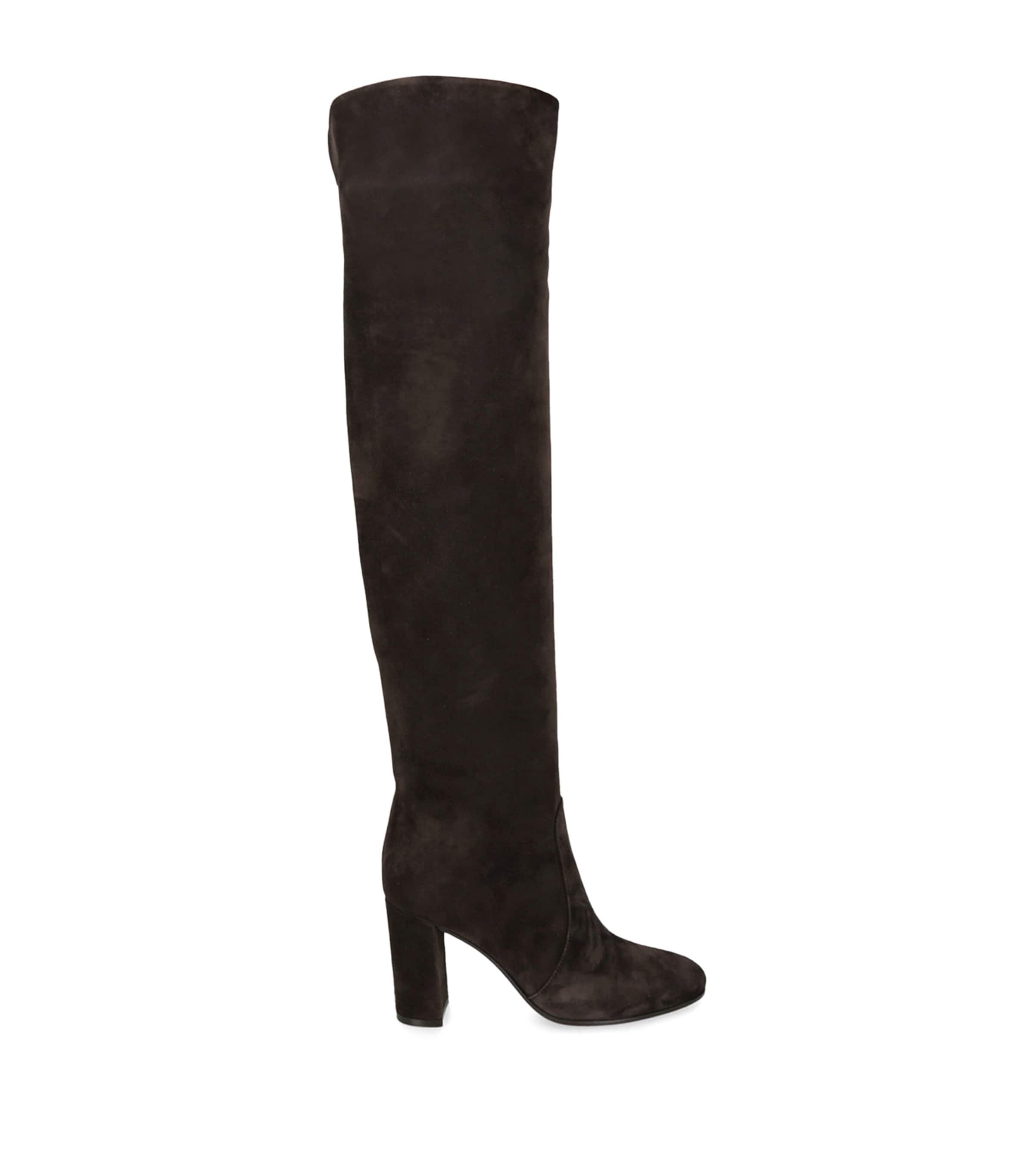 Gianvito Rossi Suede Glen Over-the-knee Boots 45 In Brown
