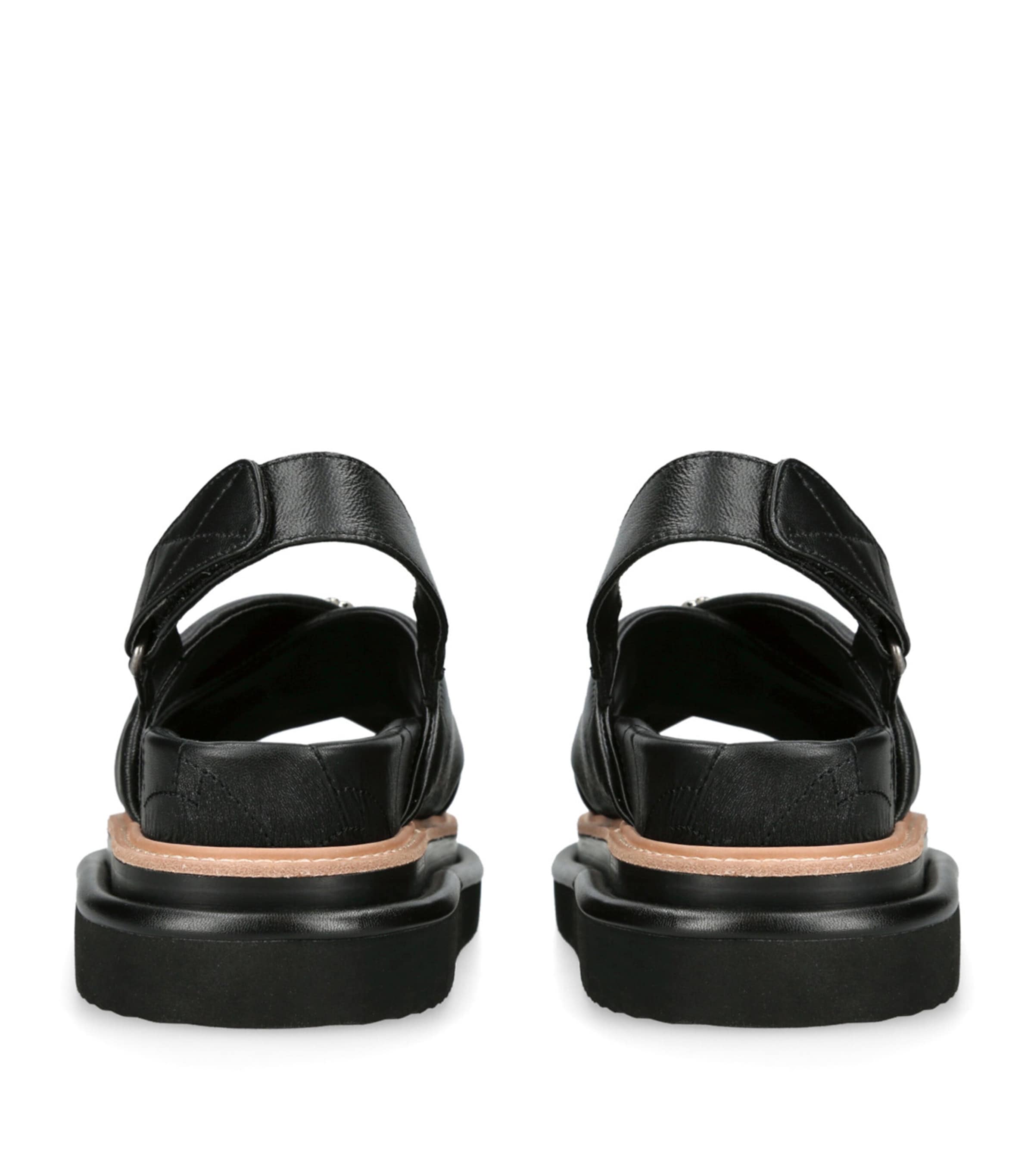 Kurt Geiger London Leather Orson Cross-Strap Sandals Black Image 2