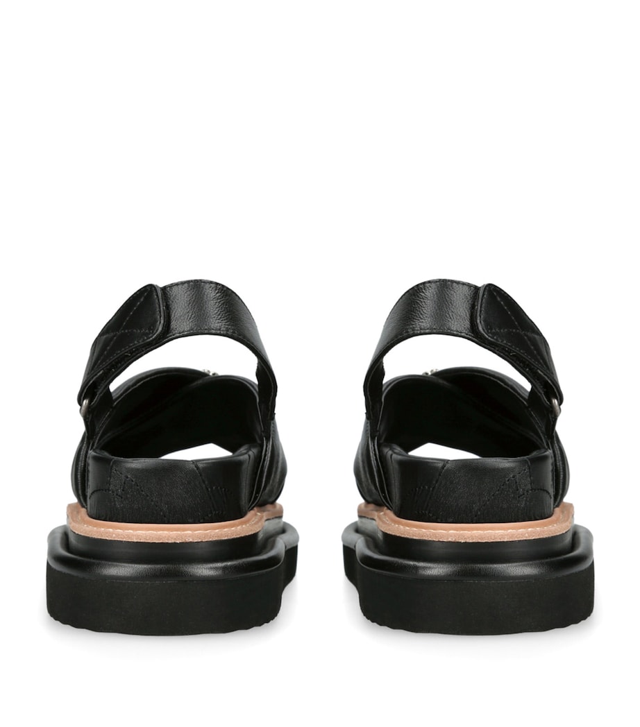 Leather Orson Cross-Strap Sandals BLACK Image 2
