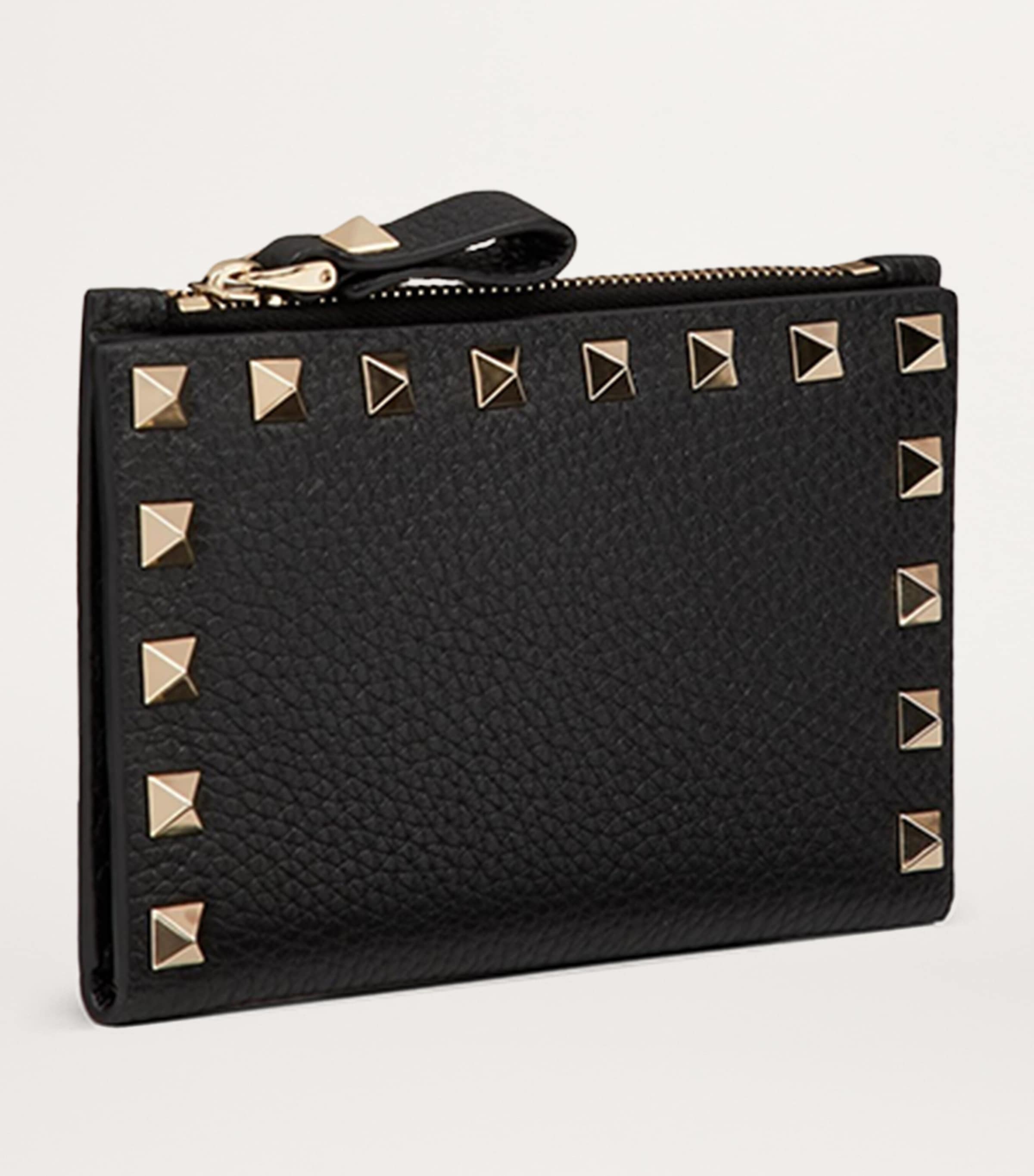 Leather Rockstud Coin and Card Holder 0NO Image 3