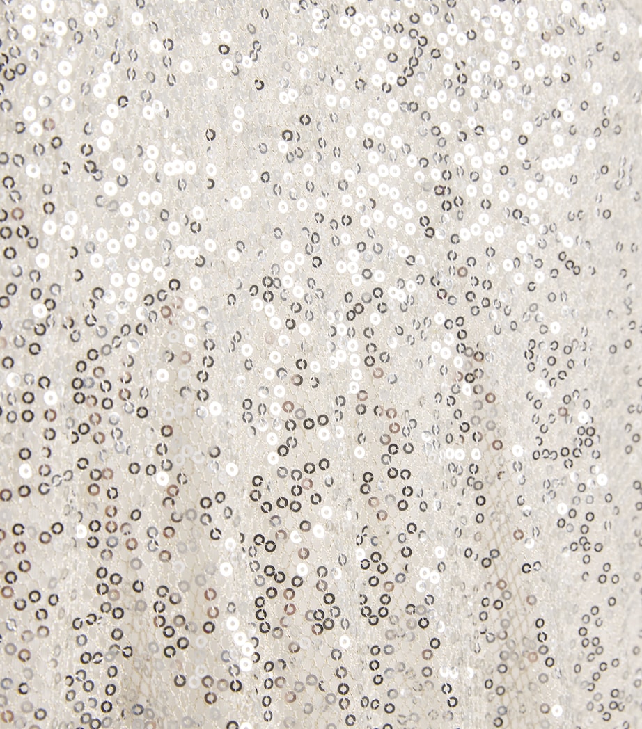 Fringe-Trim Sequinned Kaftan CHAMPAGNE Image 5