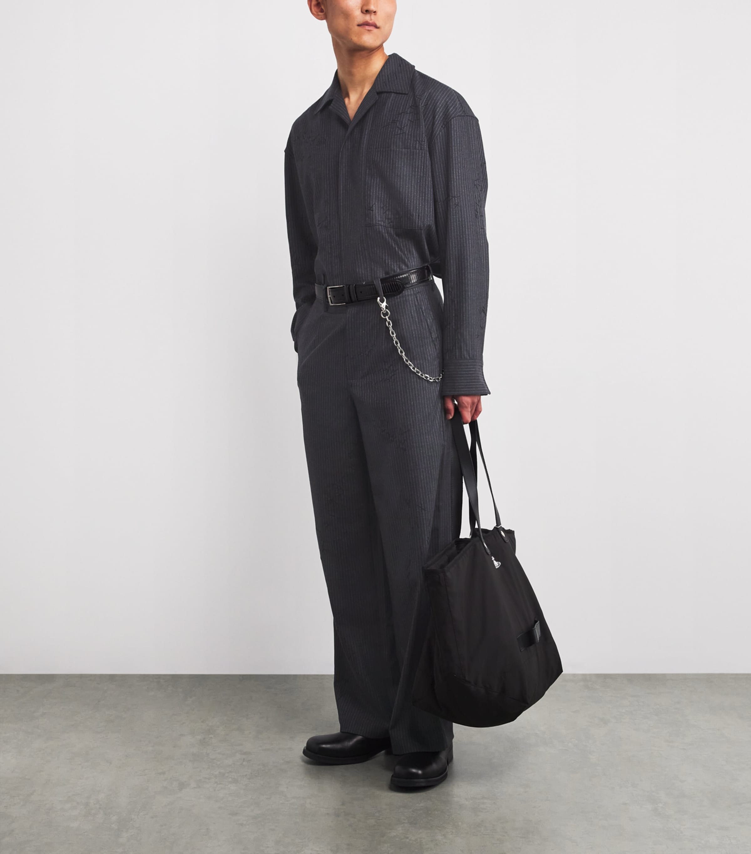 Wool-Blend Pinstripe Shirt COAL PINSTRIPE Image 2