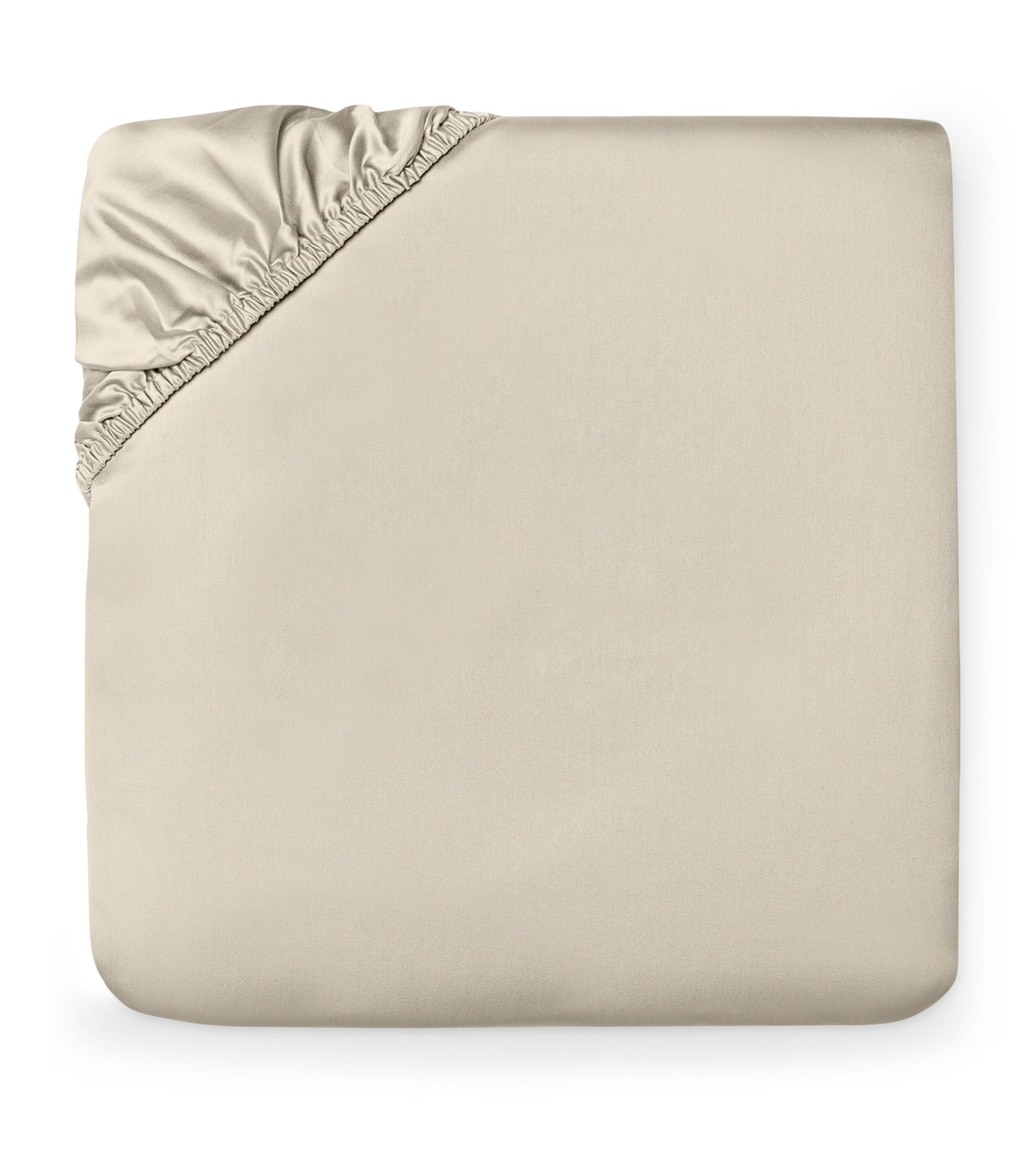 Pratesi Lucente Super King Fitted Sheet (150cm x 200cm) Beige Image 1