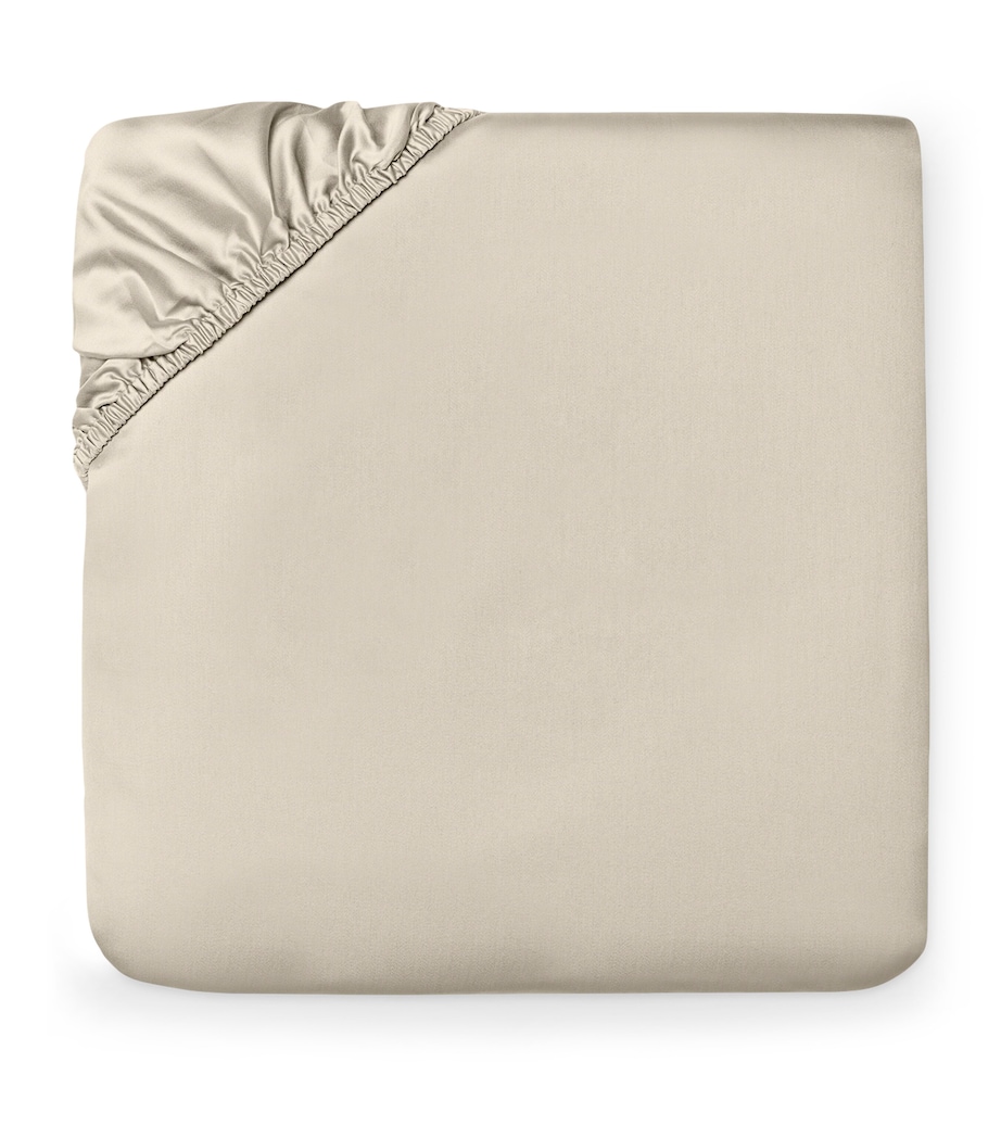 Pratesi Lucente Super King Fitted Sheet (150cm x 200cm) Beige Image 1