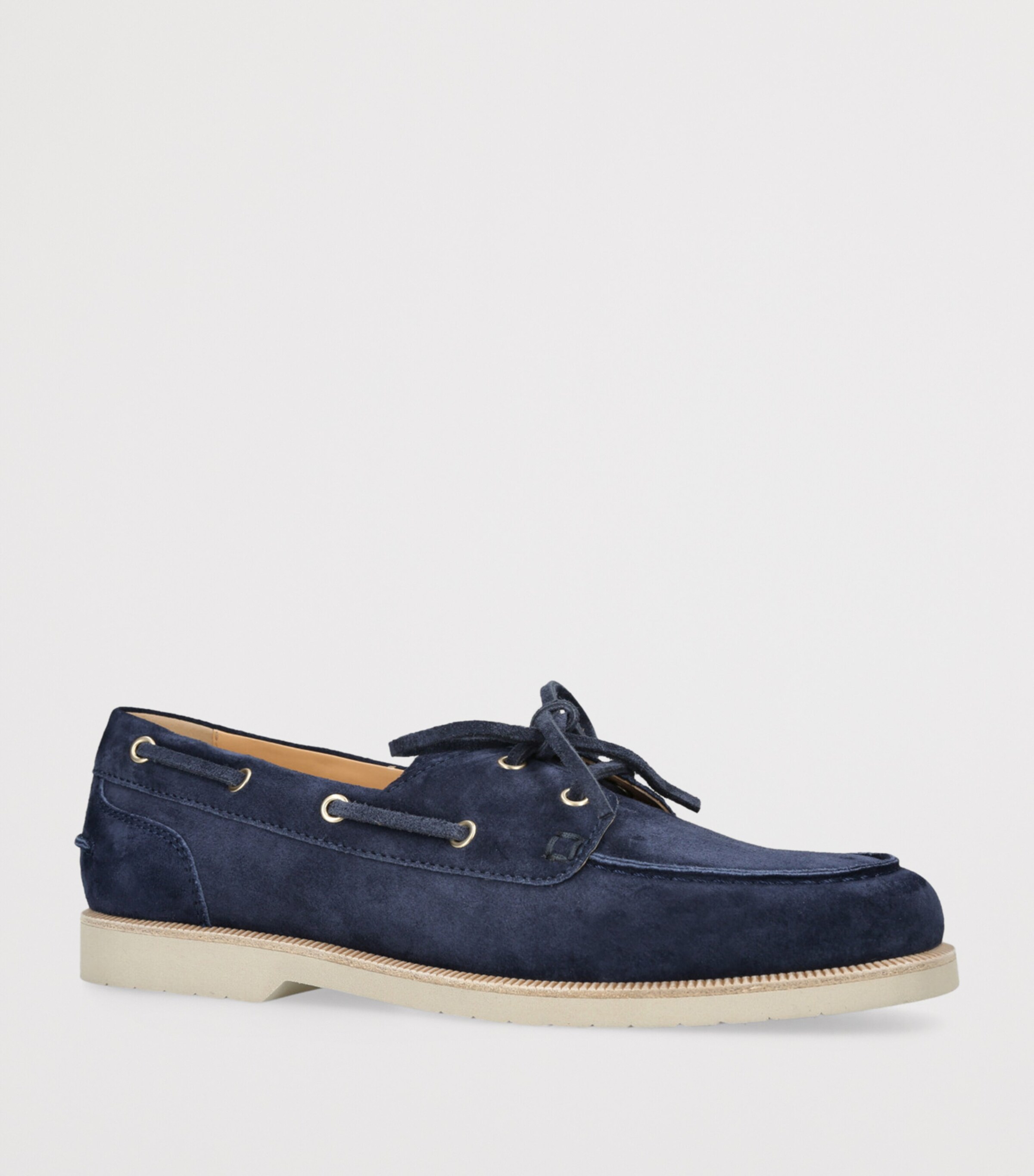Brunello Cucinelli Suede Boat Shoes Navy Image 3