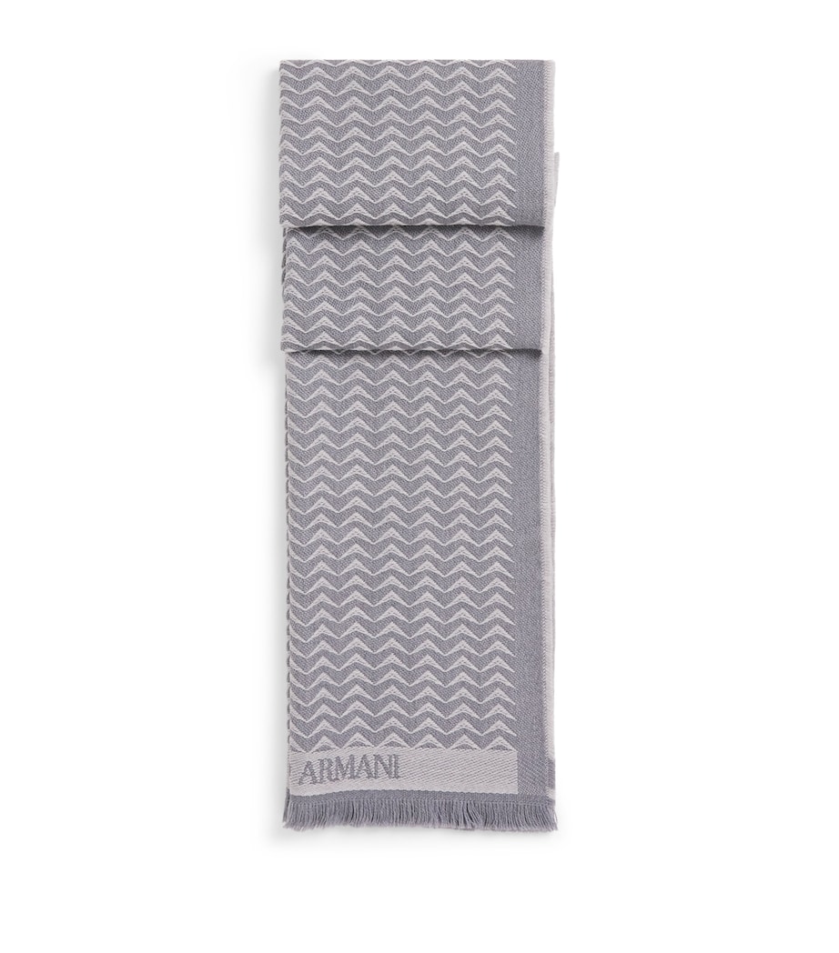 Wool Geometric Print Scarf F8047 Image 1