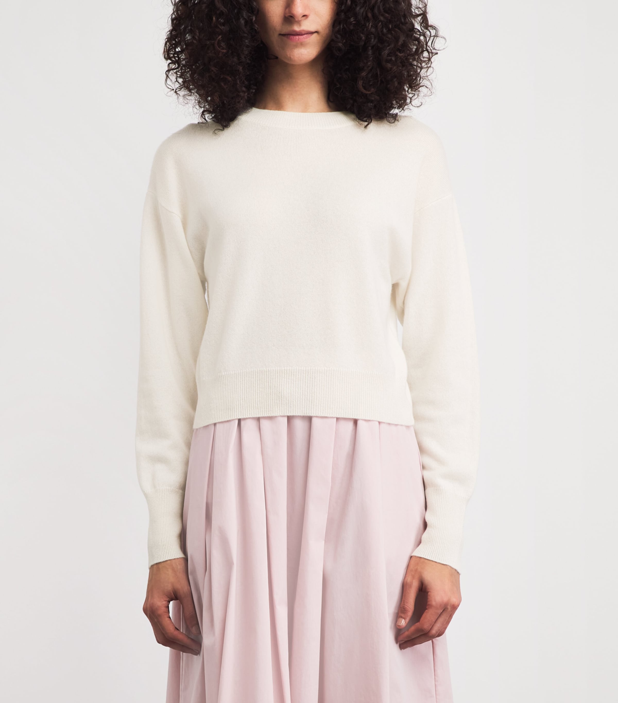 Le Kasha Womens Organic Cashmere Sweater White Image 4