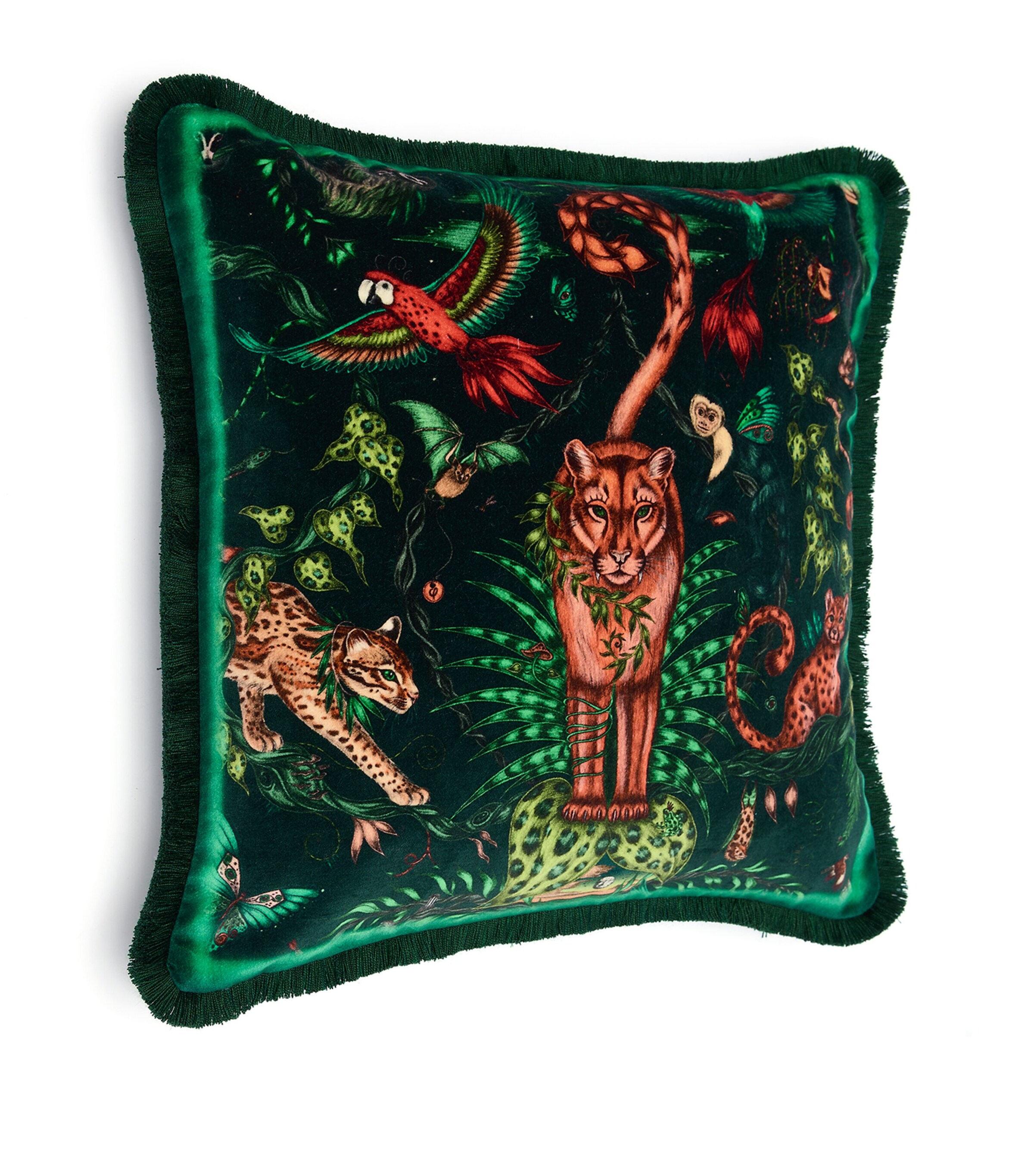 Emma J Shipley Velvet Bosque Dreams Cushion (45cm x 45cm) Forest Image 2