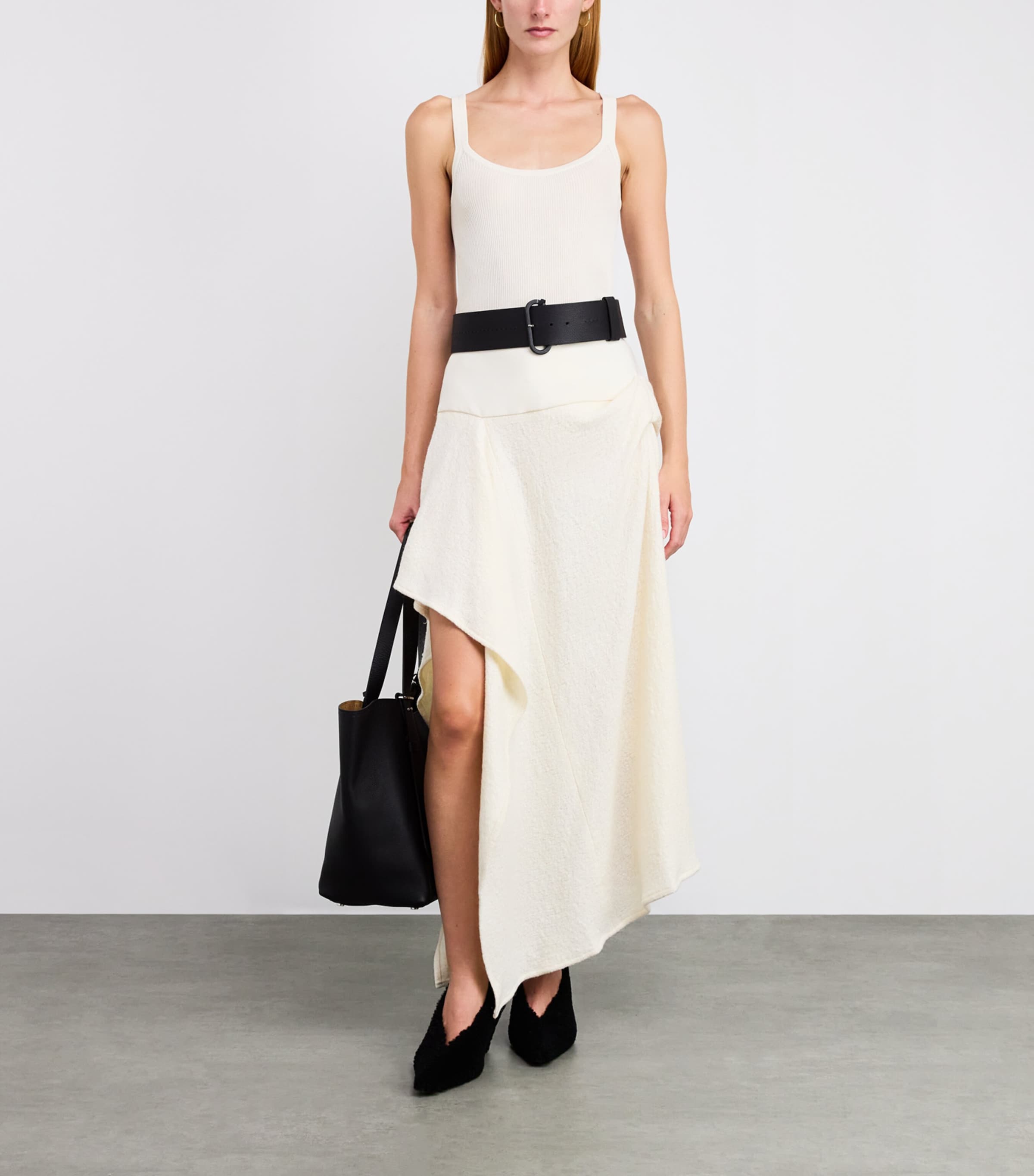 Cotton-Blend Ribbed Tank Top IVORY Image 2