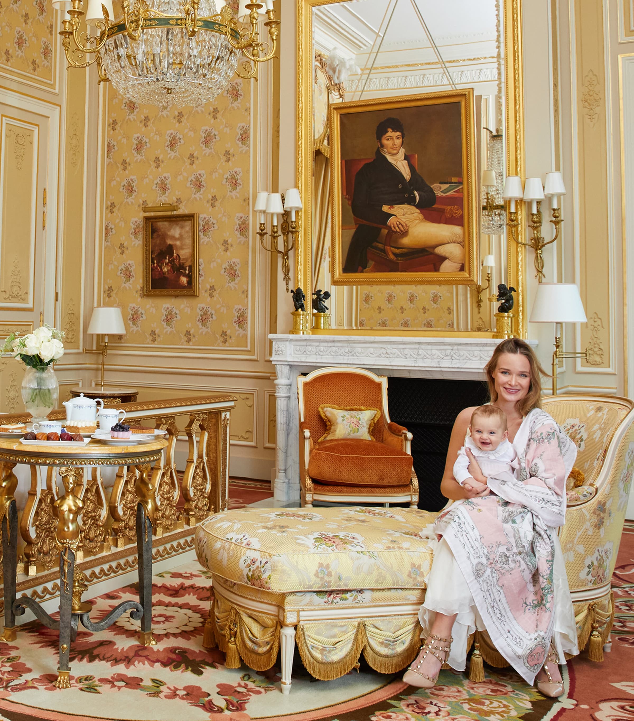 Cotton Tapestry Swaddle PINK ON PINK Image 3