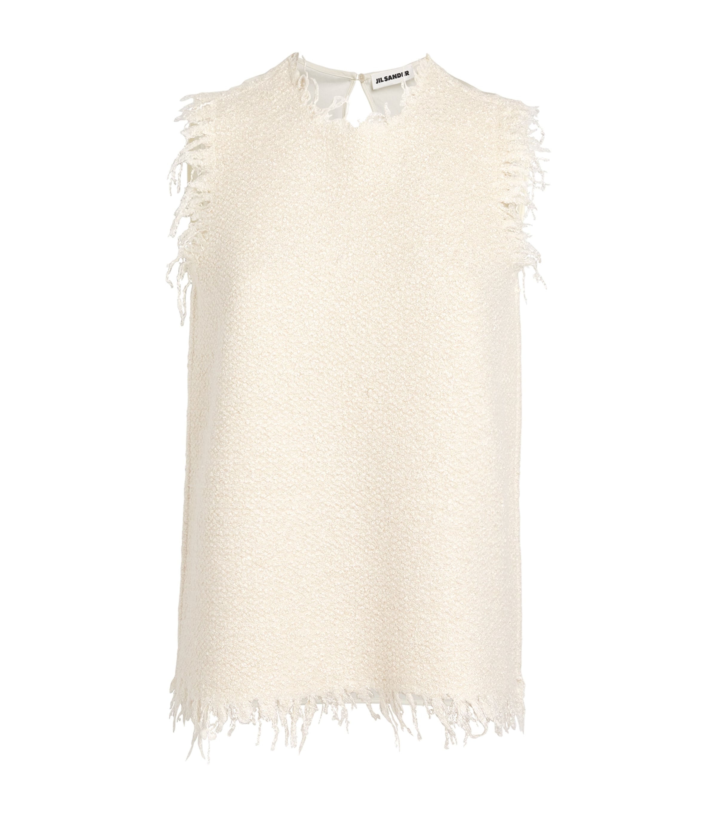 Jil Sander Distressed Bouclé Tank Top In Neutral