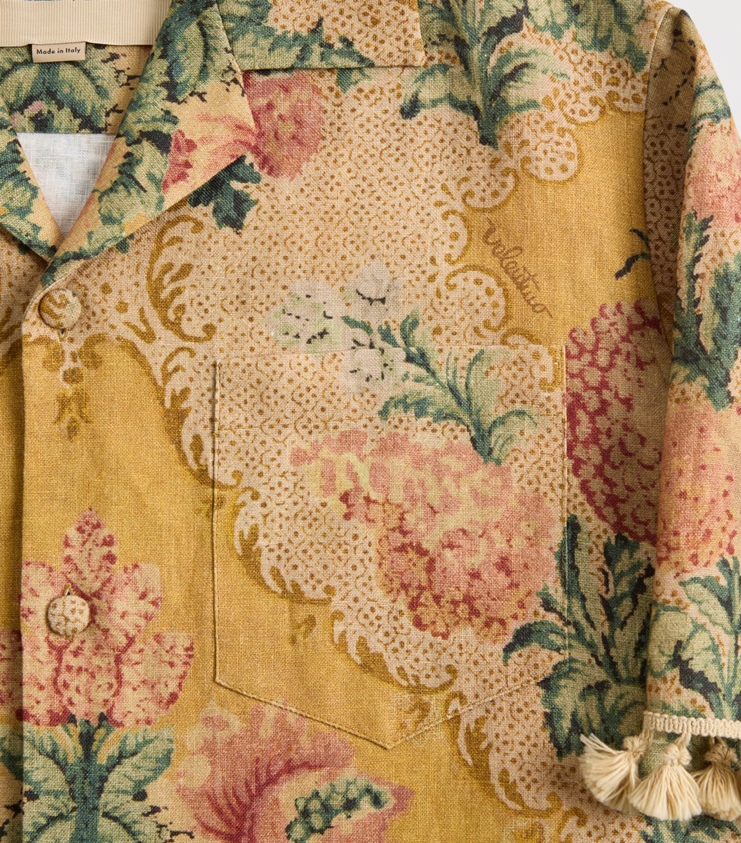 Linen Floral Tassel Shirt C4U Image 2