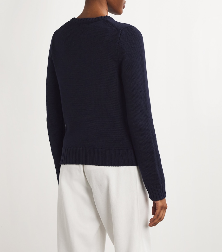 Cotton American Flag Sweater NAVY Image 4