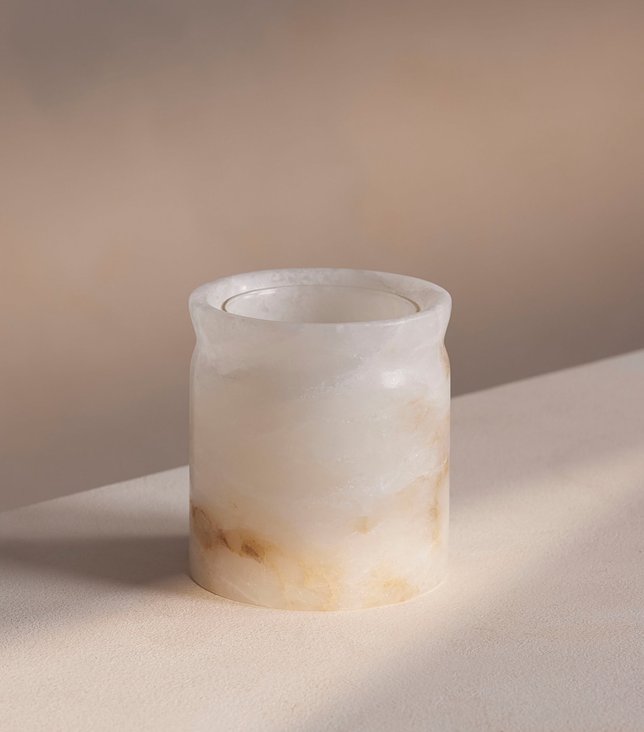 Alabaster Marble Vessel and Bergamot & Mandarin Candle (250g) NO COLOUR Image 2