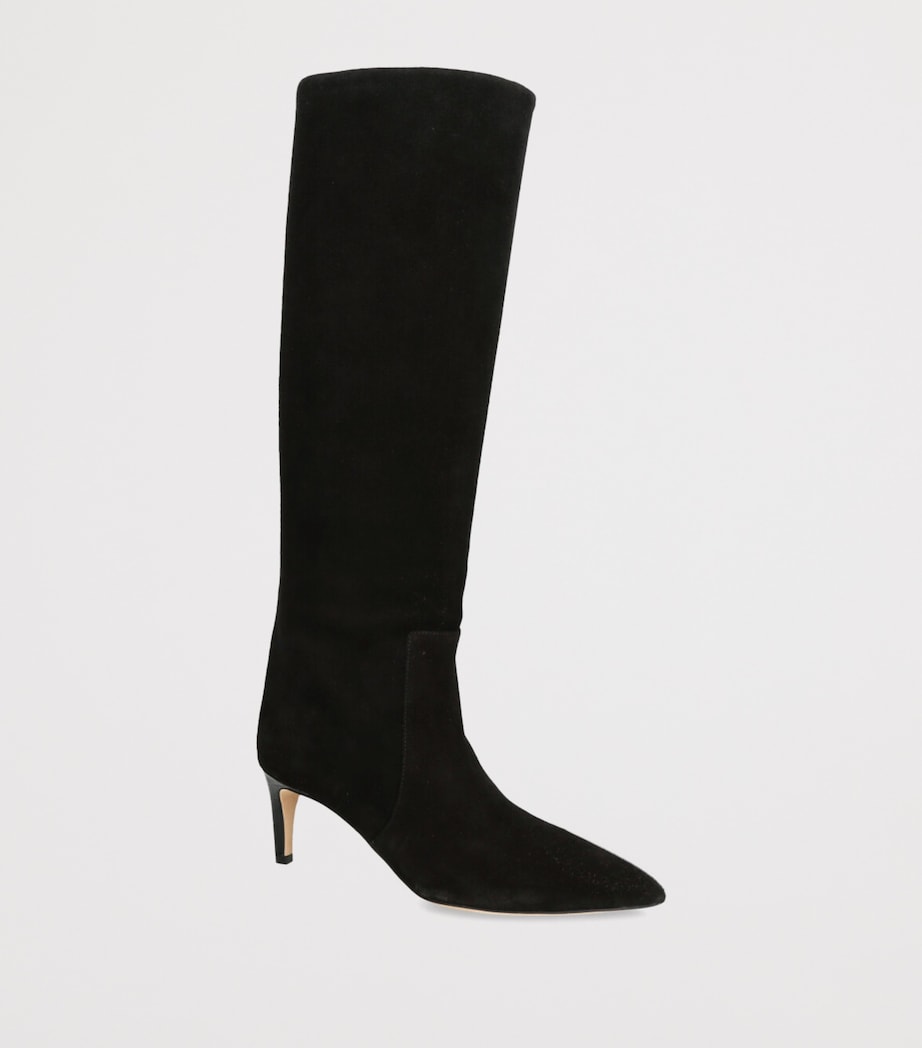 Suede Stiletto Heeled Boots 60 BLACK Image 3