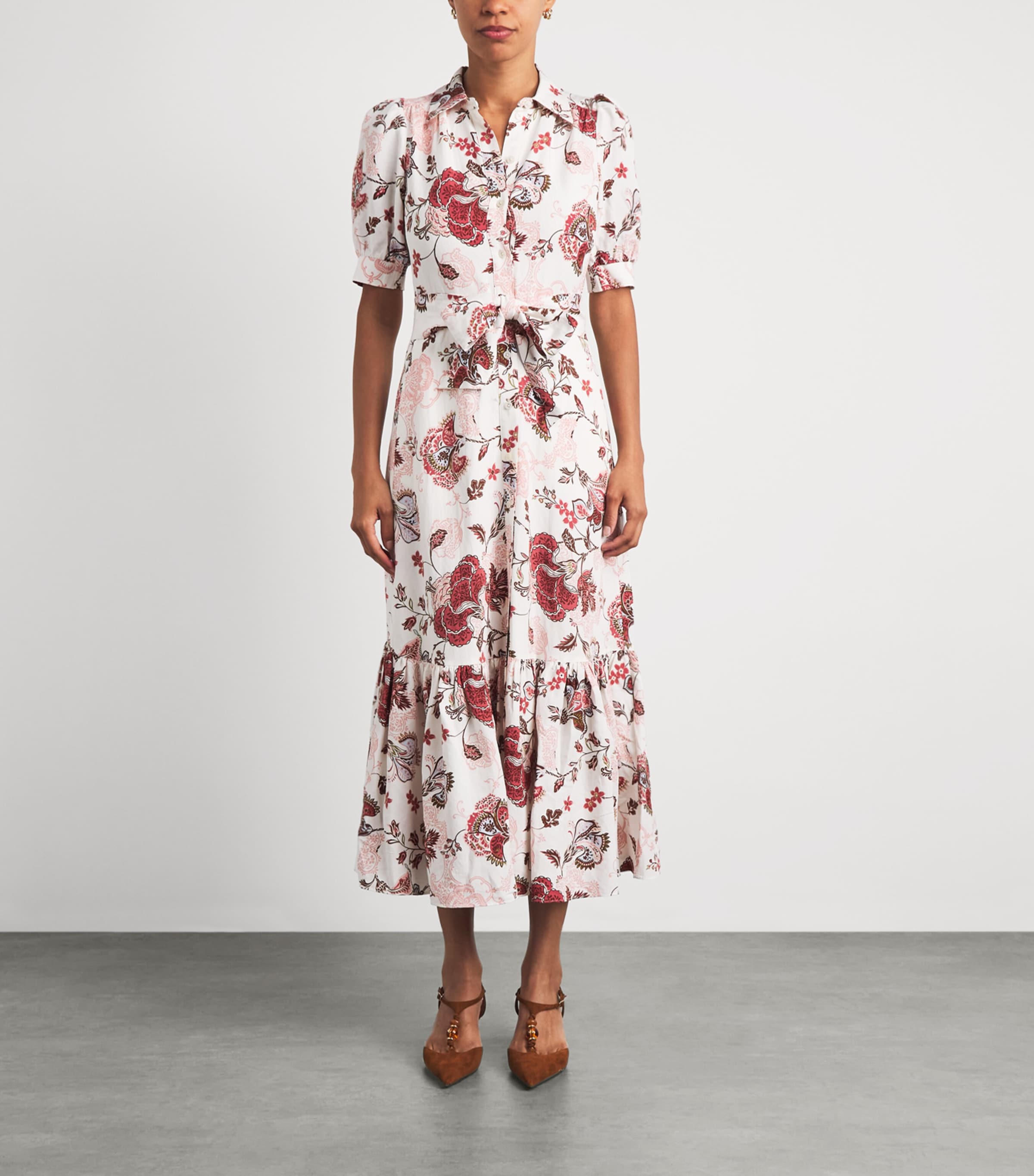 ME+EM Womens Floral Print Maxi Dress Light Cream/multi Image 4