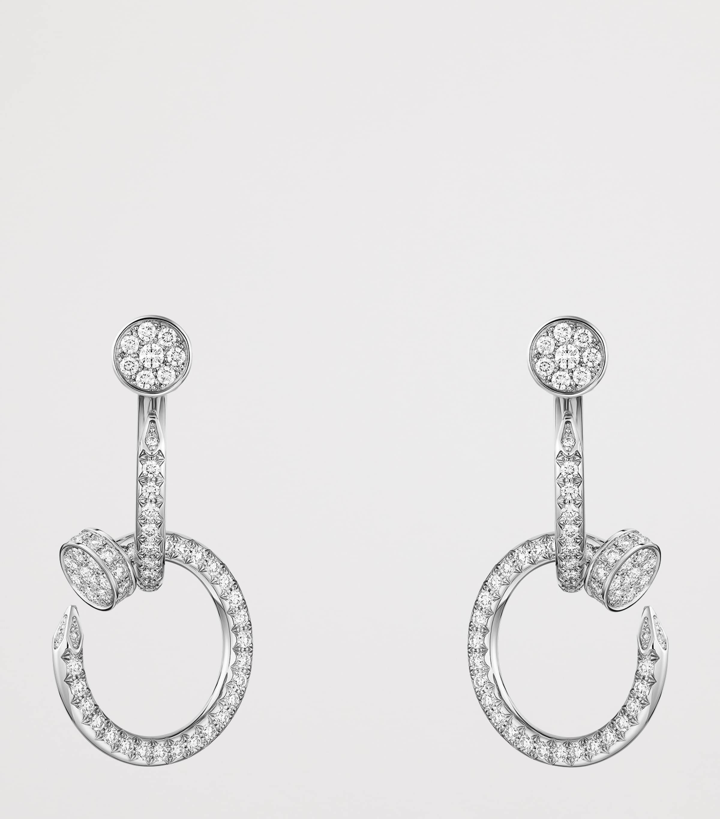 White Gold and Diamond Juste un Clou Earrings WHITE GOLD Image 2